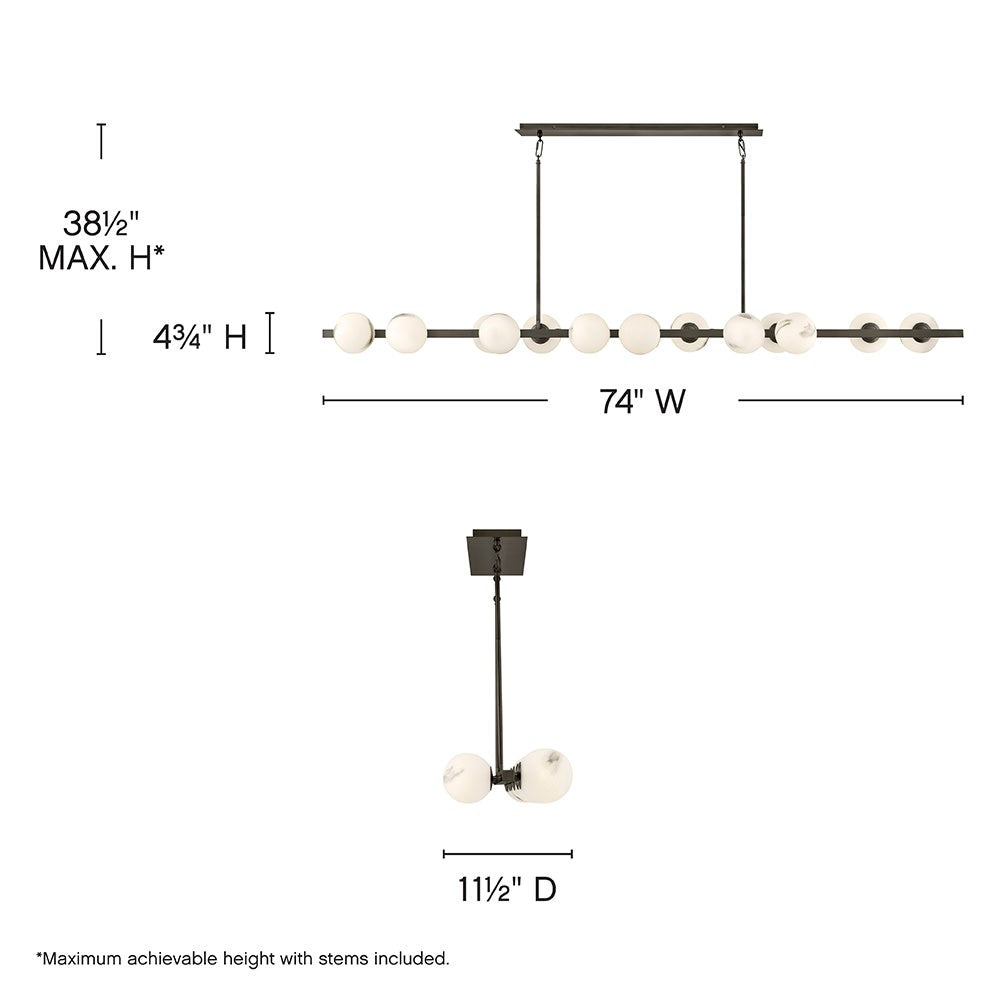 Fredrick Ramond FR41909BX Selene Linear Chandelier in Black Oxide