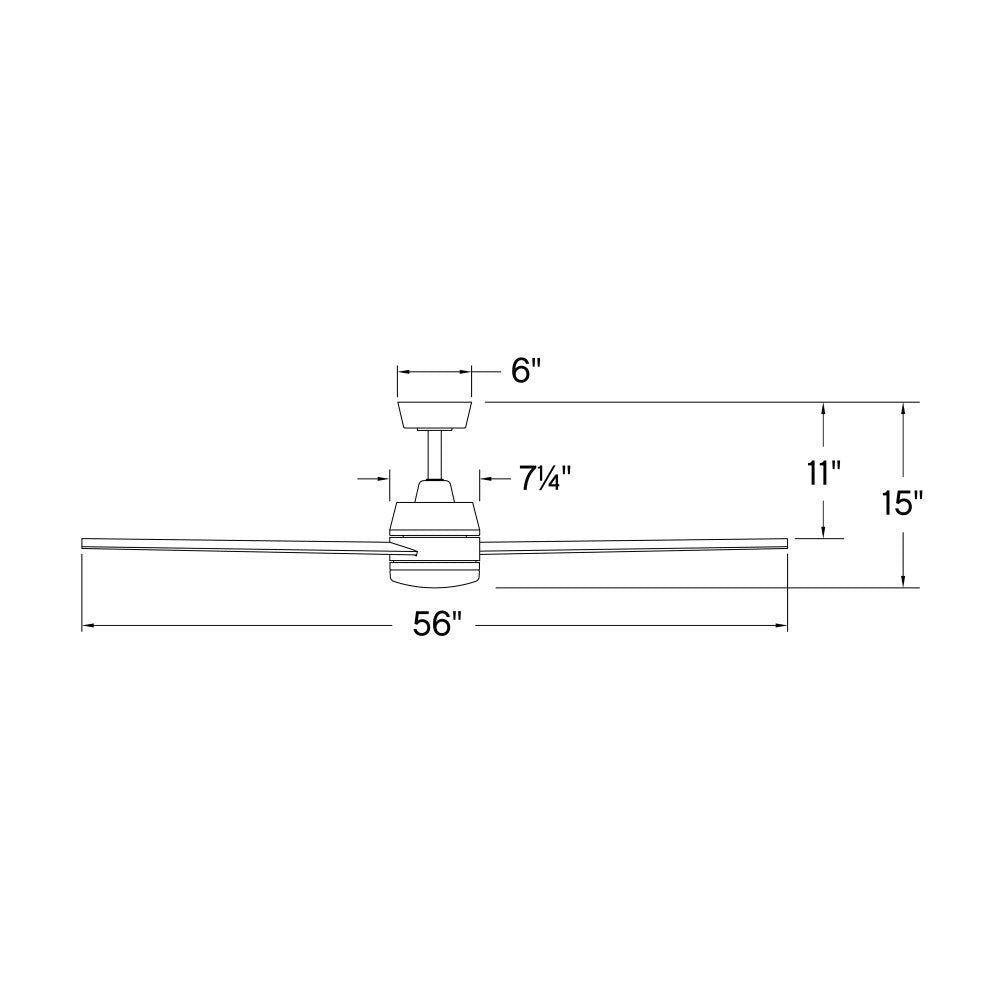 Éclairage intelligent LED Hinkley 910656FMB-LDD Ventilateur en noir mat