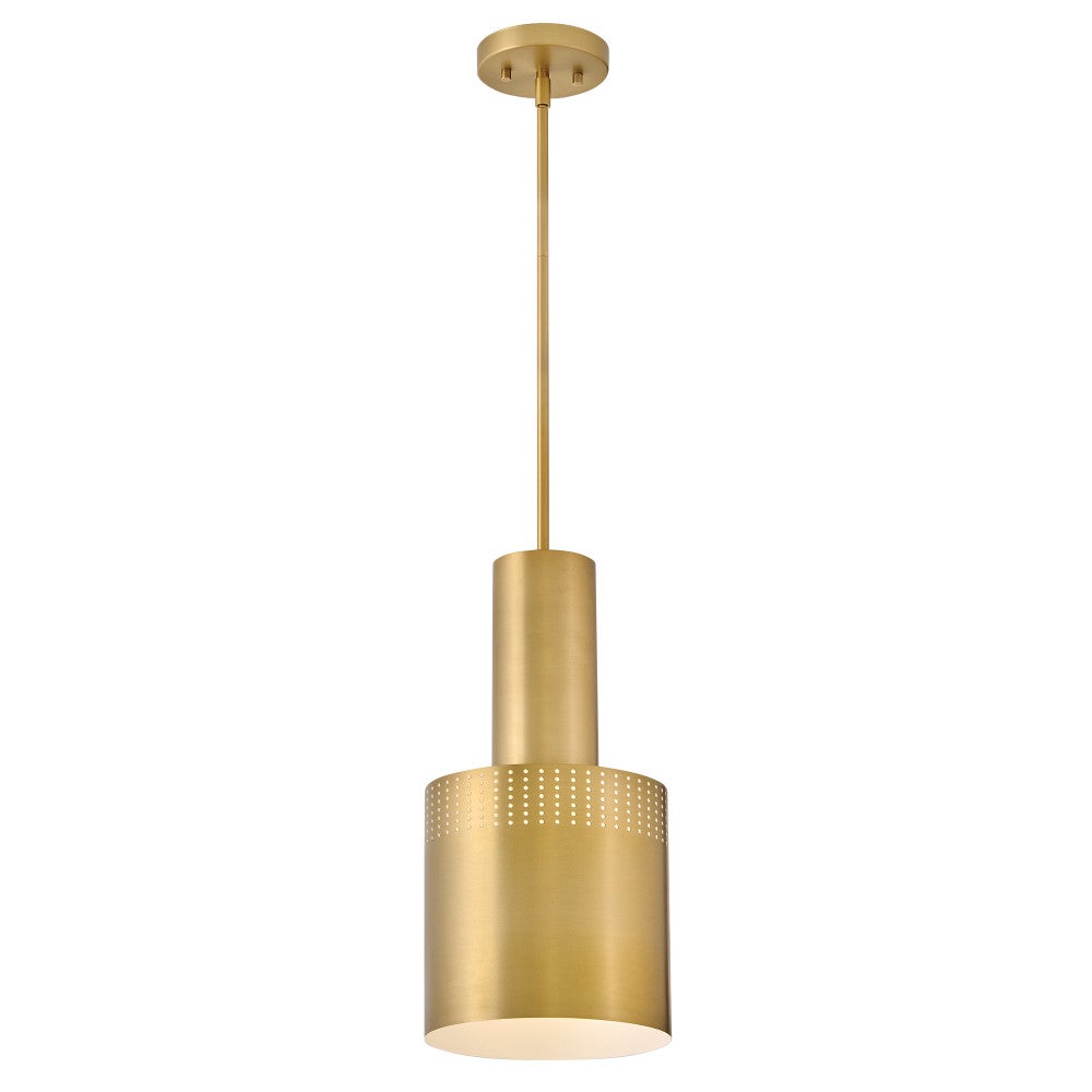 Lark 83687LCB Casey Metal Shade Pendant in Lacquered Brass