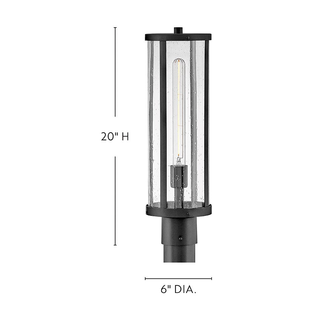 Lark 82051BK Alfie Post Mount Lantern in Black