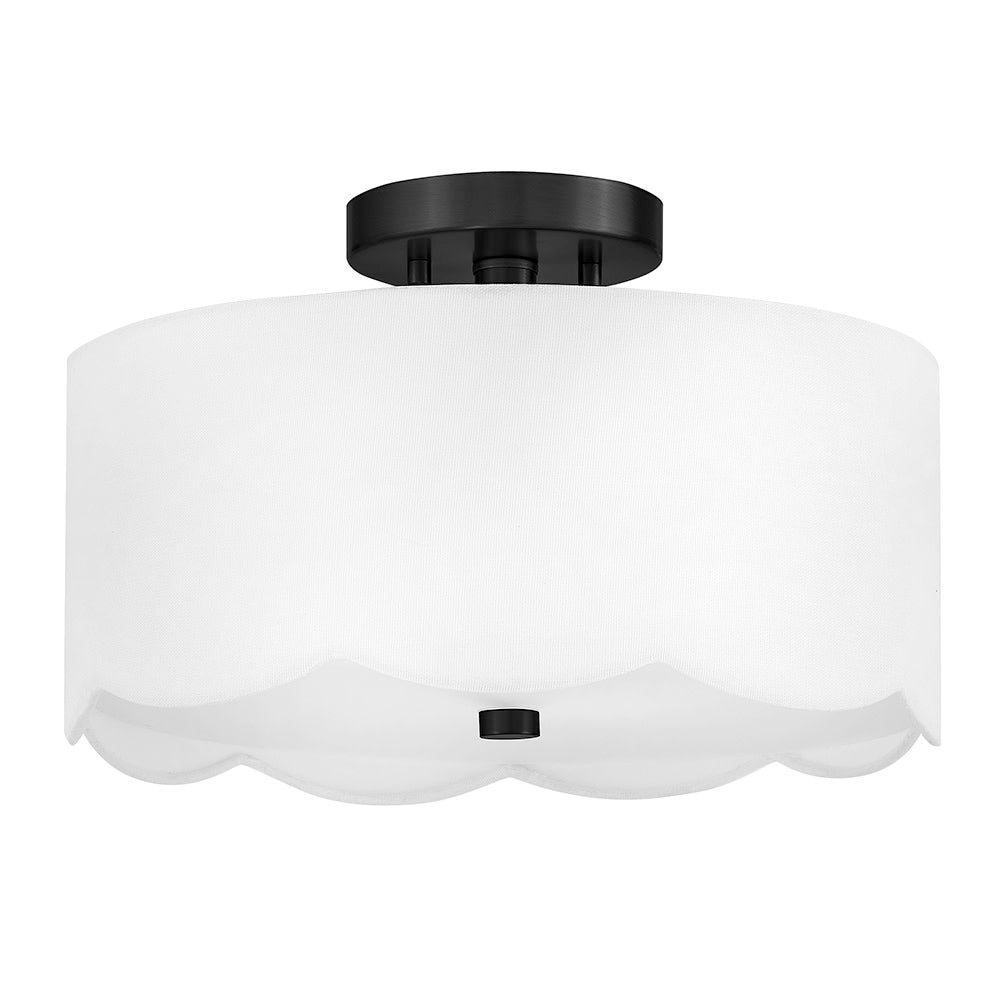 Lark 84381BK Bliss Scalloped Flush Mount in Black