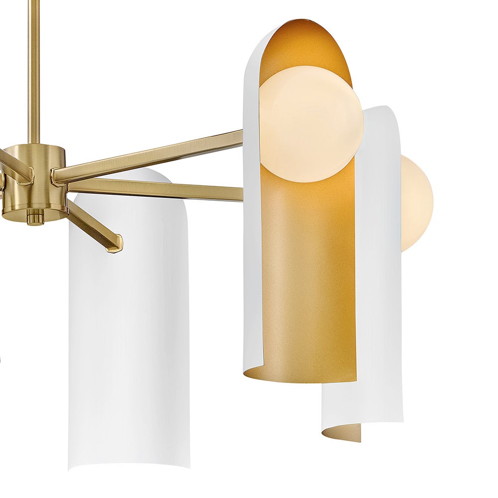 Lark 84236LCB-SO Zuri Tier in Lacquered Brass with Satin Off-White accents