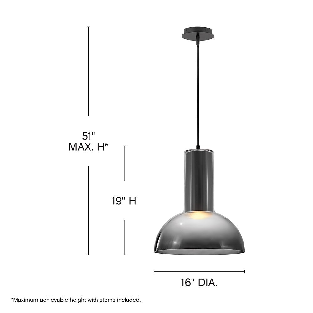 Fredrick Ramond FR41577BK-LL Ombra LED Pendant in Black