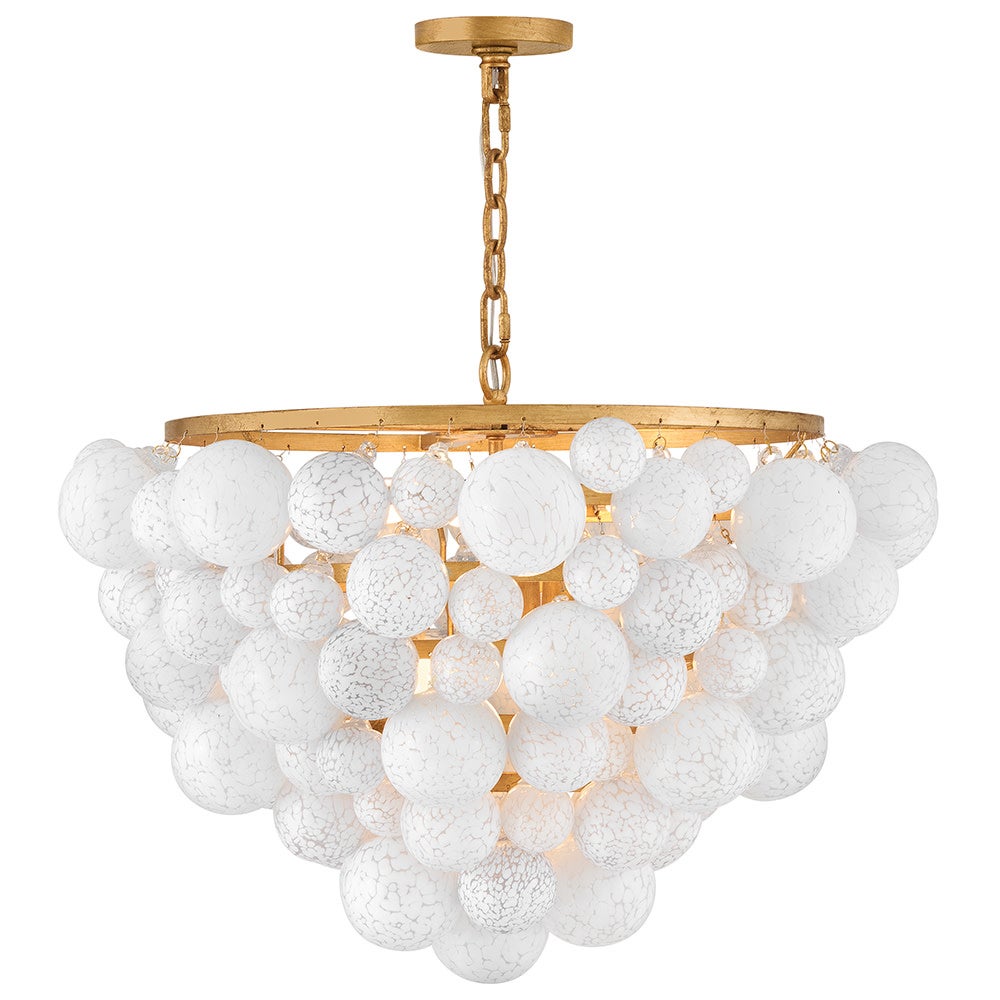 Fredrick Ramond FR41565DA Marabel Verre soufflé à plusieurs niveaux Suspension en laiton vieilli