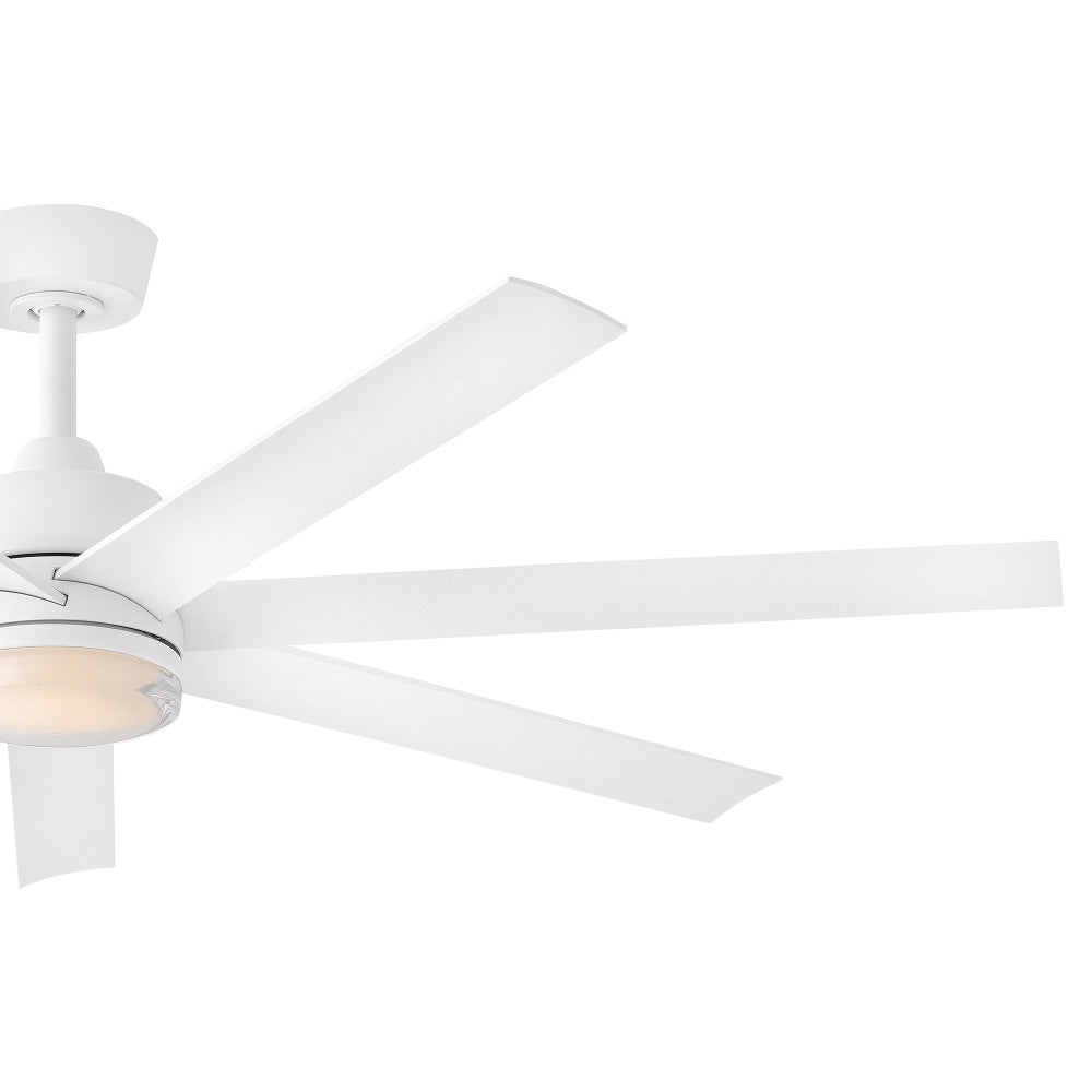 Éclairage intelligent LED Hinkley 910656FMW-LDD Ventilateur en blanc mat