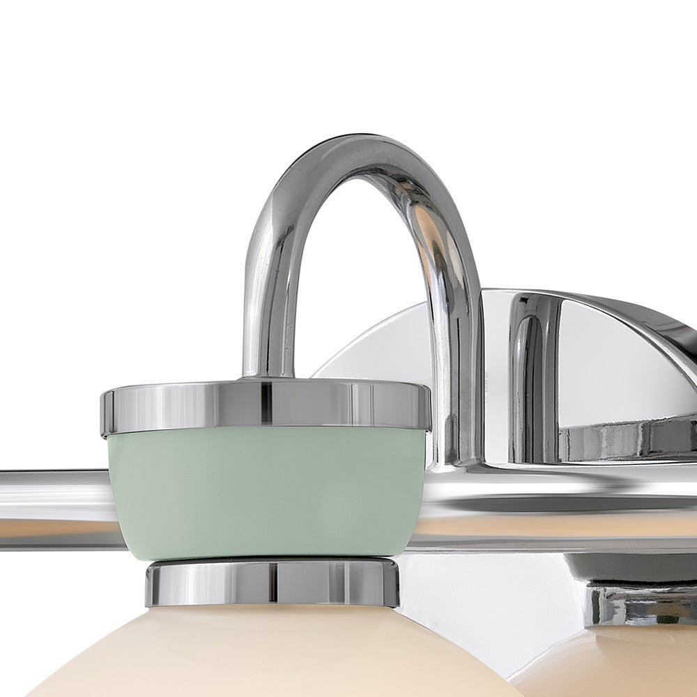 Meuble-lavabo Lucy Lark 85593CM-SF en chrome avec accents vert d'eau