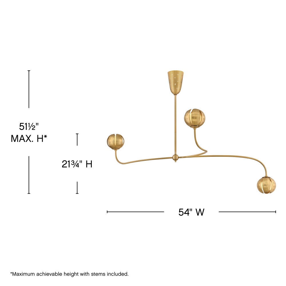 Fredrick Ramond FR46963UB-LL Anthos LED Chandelier in Unlacquered Brass