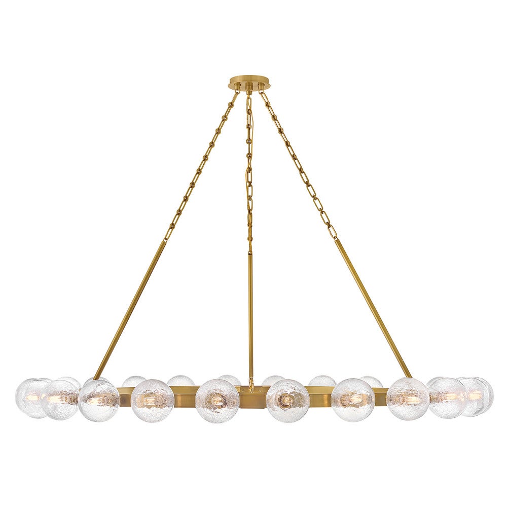 Fredrick Ramond FR30526LCB Coco Crackle Glass Chandelier in Lacquered Brass