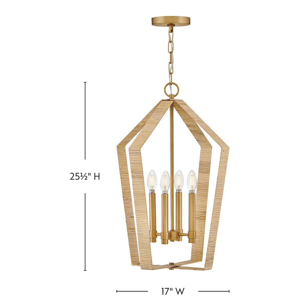 Lark 83644LCB Sammi Pendant in Lacquered Brass