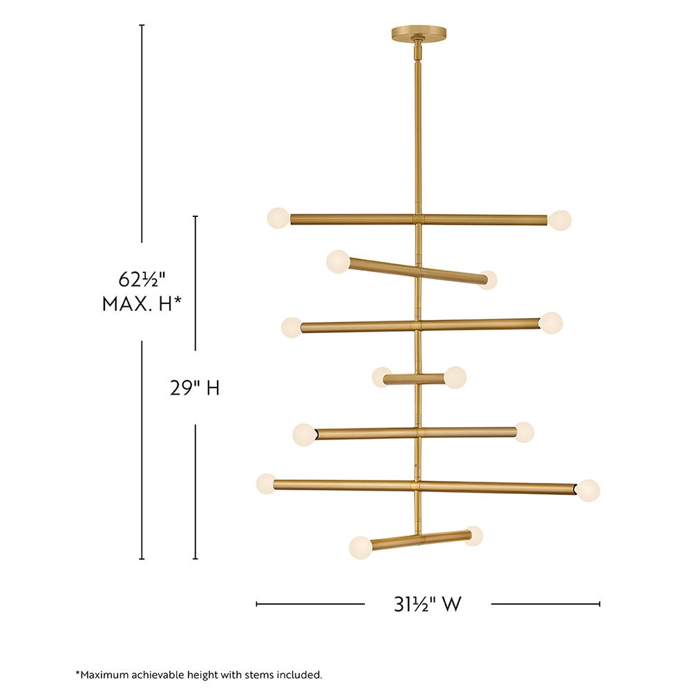Lark 83199LCB Millie Multi Tier in Lacquered Brass