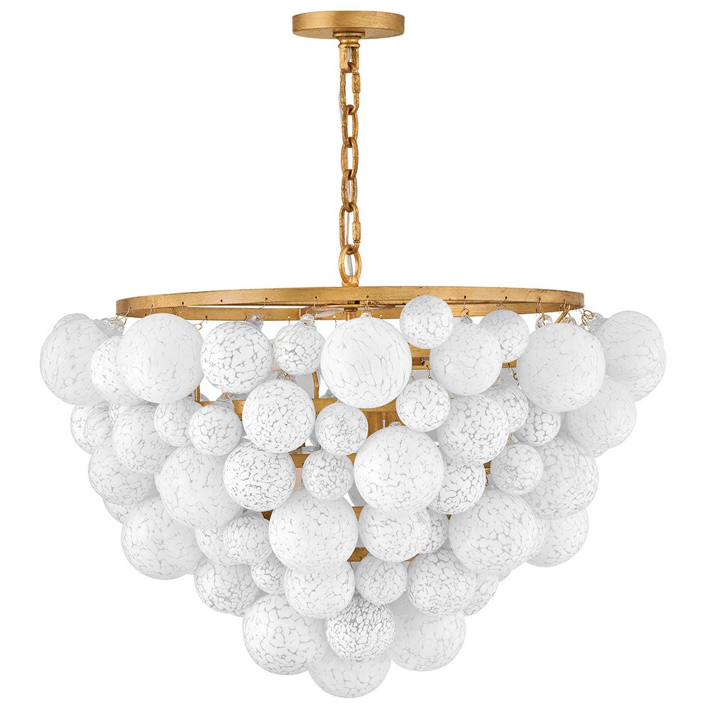 Fredrick Ramond FR41565DA Marabel Verre soufflé à plusieurs niveaux Suspension en laiton vieilli