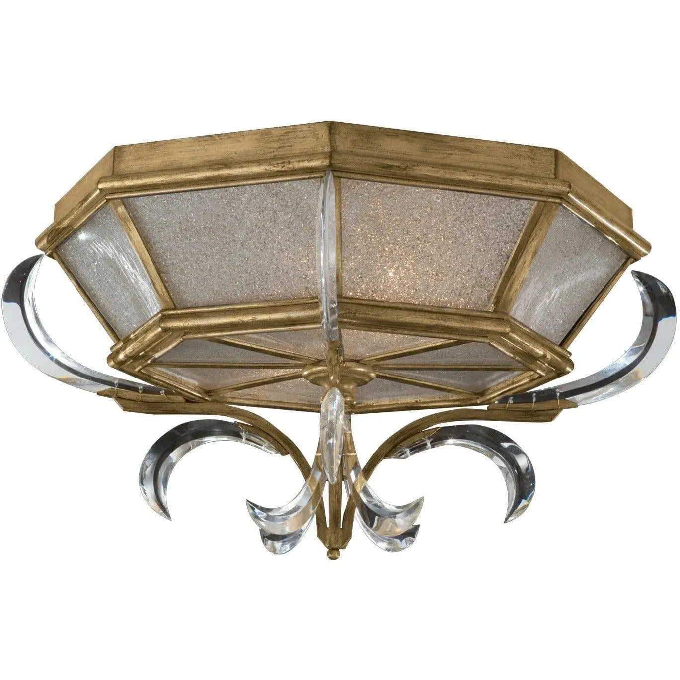 Fine Art Handcrafted Lighting - Beveled Arcs 26-Inch Two Light Flush Mount - 767640ST | Montreal Lighting & Hardware