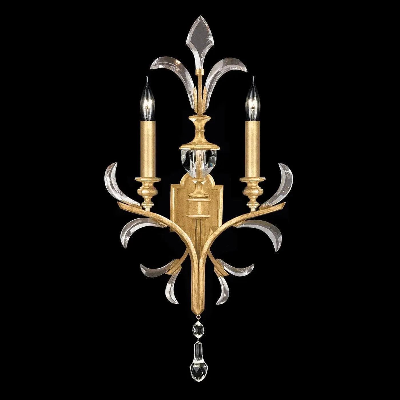Fine Art Handcrafted Lighting - Beveled Arcs 32-Inch Two Light Wall Sconce - 704850-SF3 | Montreal Lighting & Hardware