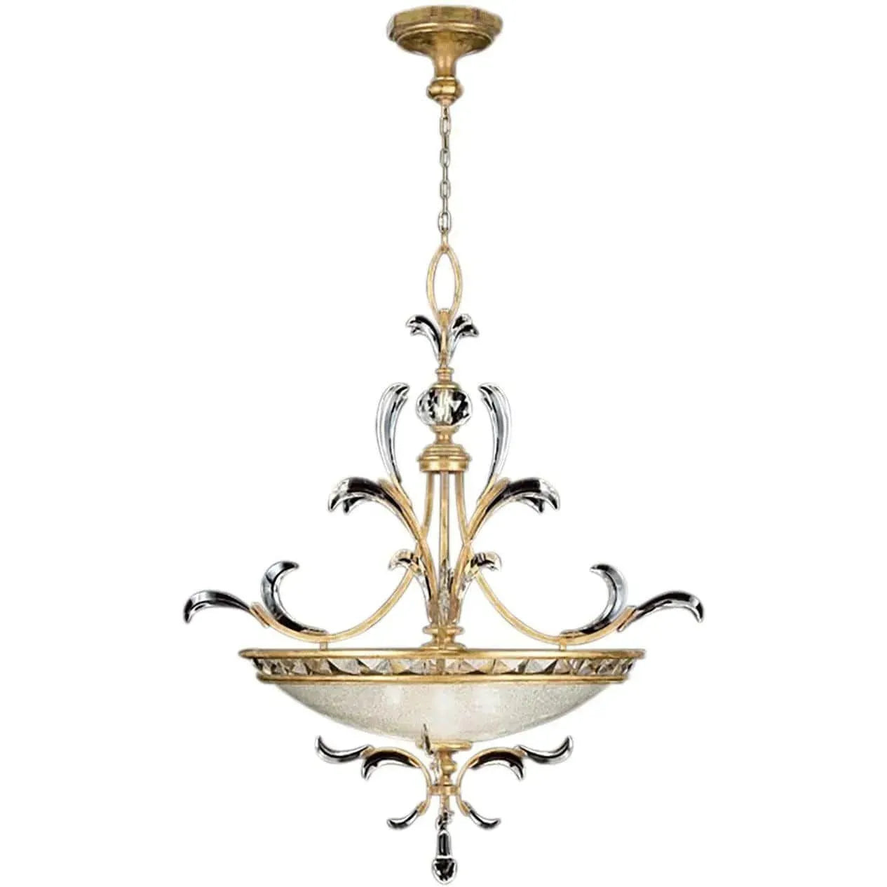 Fine Art Handcrafted Lighting - Beveled Arcs 44-Inch Three Light Pendant - 762740ST | Montreal Lighting & Hardware