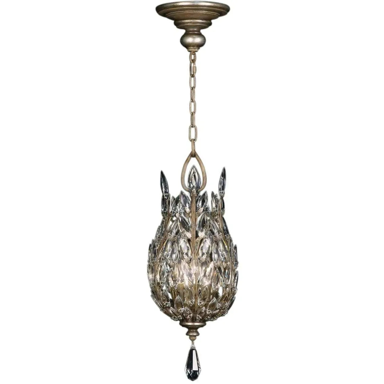 Fine Art Handcrafted Lighting - Crystal Laurel 11-Inch Three Light Lantern - 804640ST | Montreal Lighting & Hardware