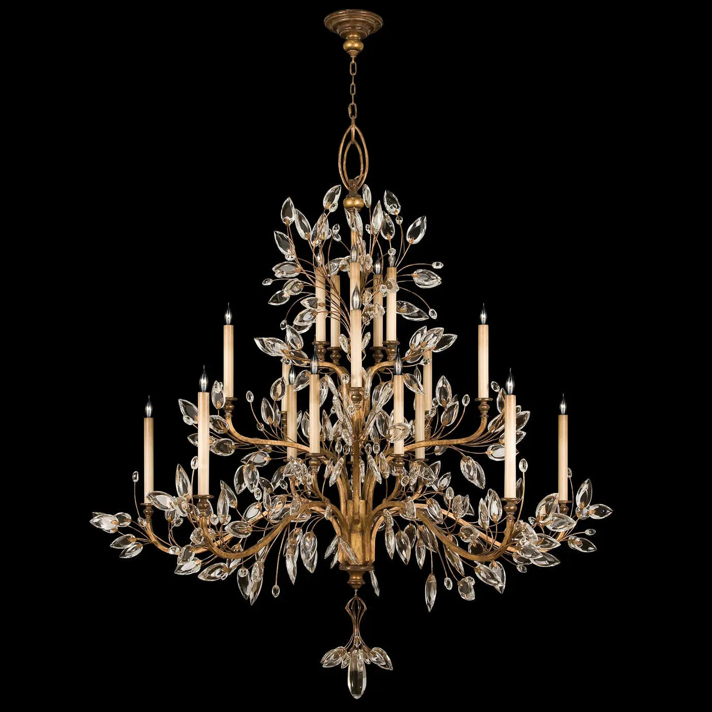 Fine Art Handcrafted Lighting - Crystal Laurel 75-Inch 20 Light Chandelier - 771240-SF3 | Montreal Lighting & Hardware