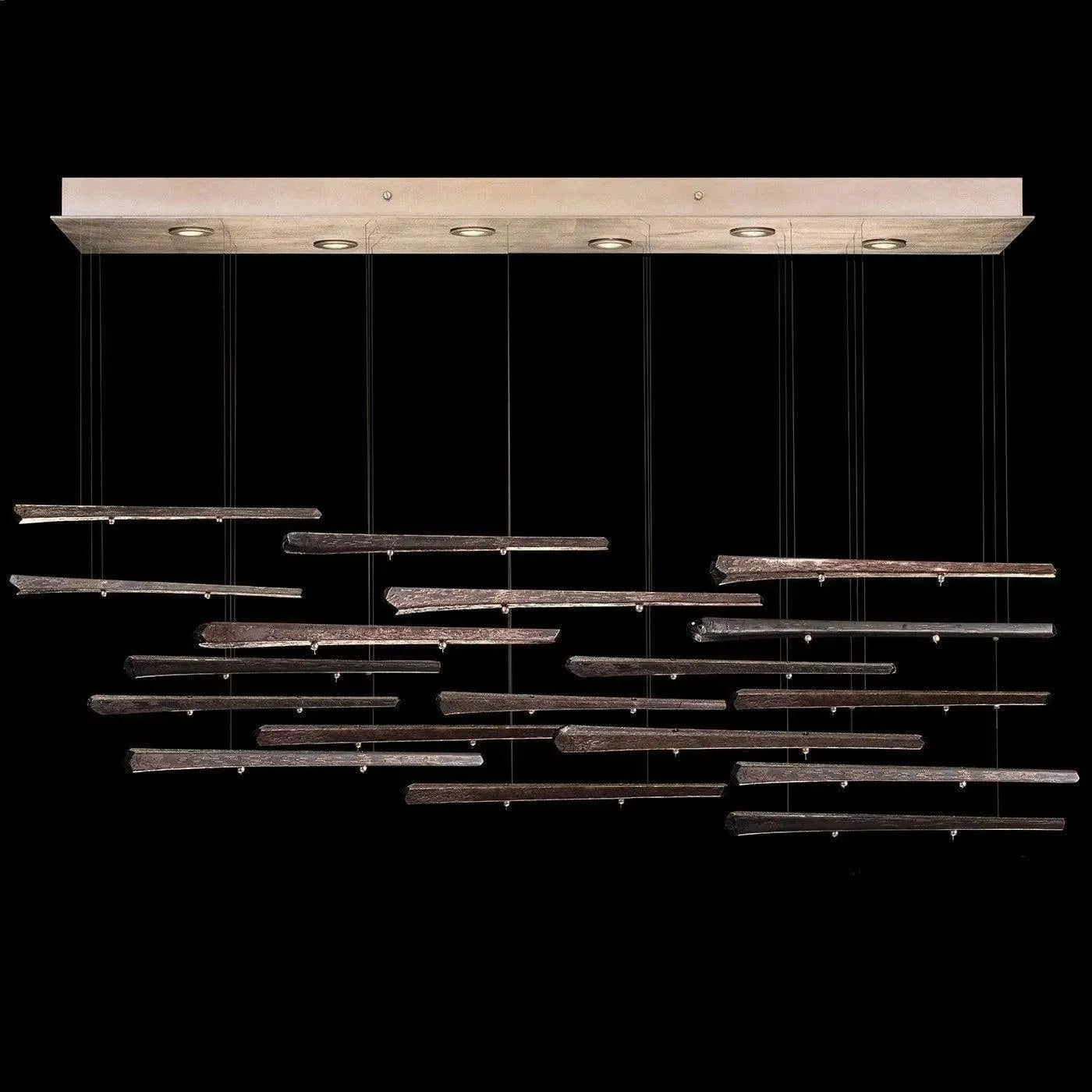 Fine Art Handcrafted Lighting - Elevate 51-Inch Six Light Pendant - 895140-251ST | Montreal Lighting & Hardware