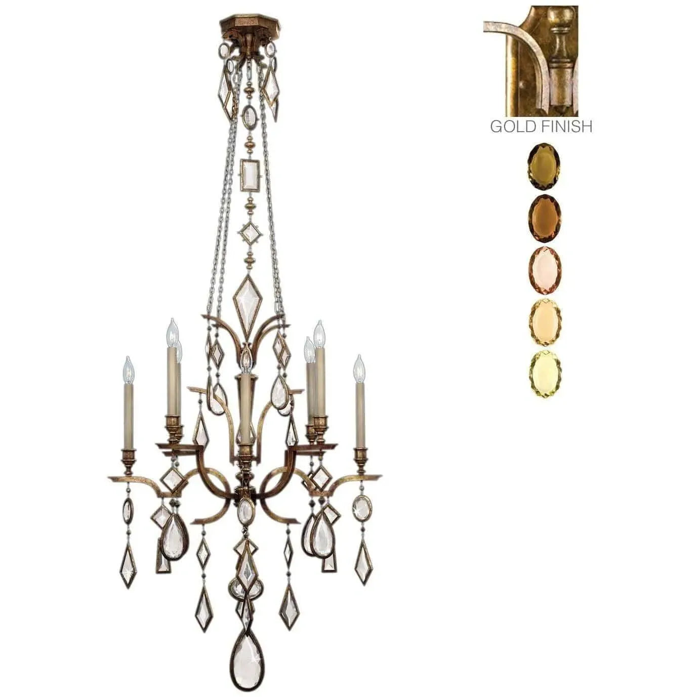 Fine Art Handcrafted Lighting - Encased Gems 31-Inch Eight Light Chandelier - 725640-1ST | Montreal Lighting & Hardware