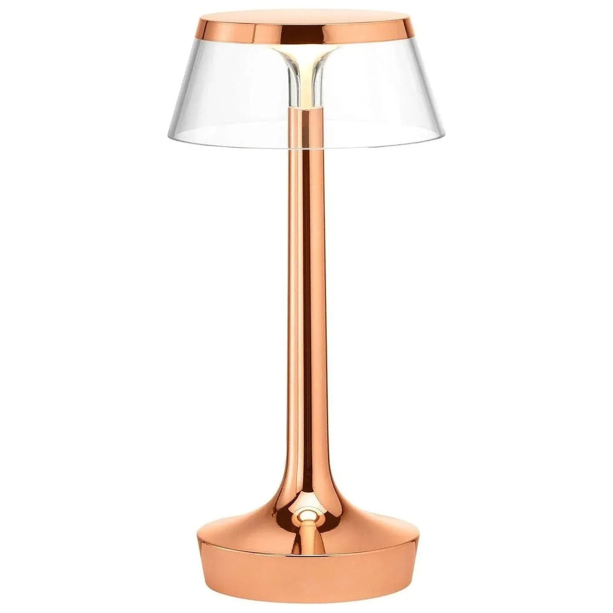 Flos - Bon Jour Unplugged Table Lamp - Copper with Transparent crown | Montreal Lighting & Hardware