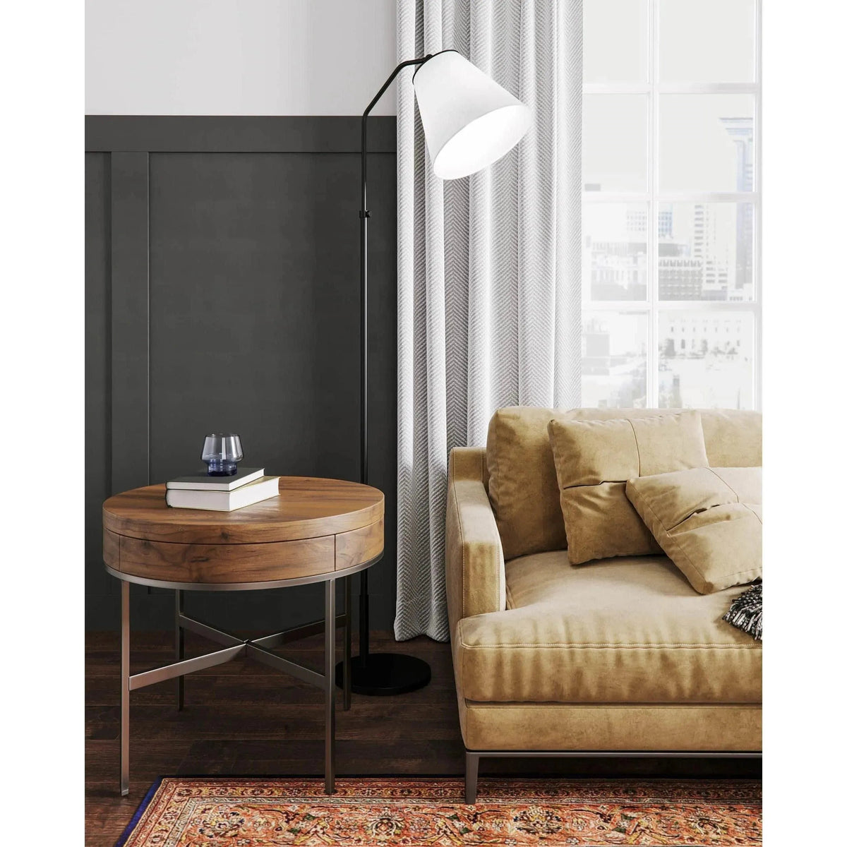 Fin Floor Lamp - Bronze finish
