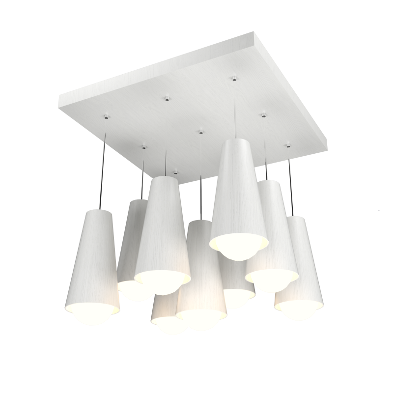 Accord Lighting 1235.47 Conical Accord Pendant in Organic White