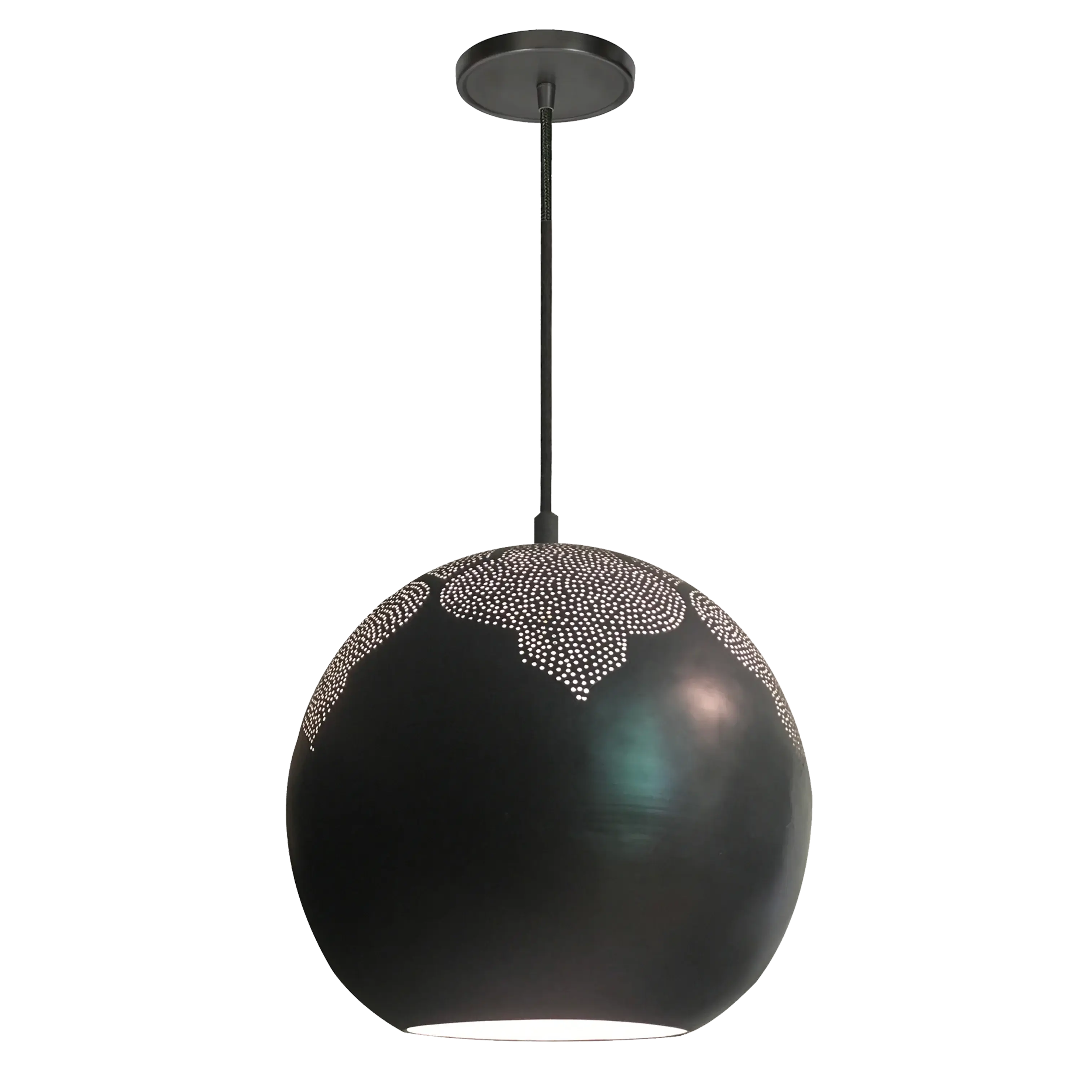 Dounia Home - DH-NAJTREGLO-SM-AB - Najma Trellis Globe Pendant Light - Antique Brass