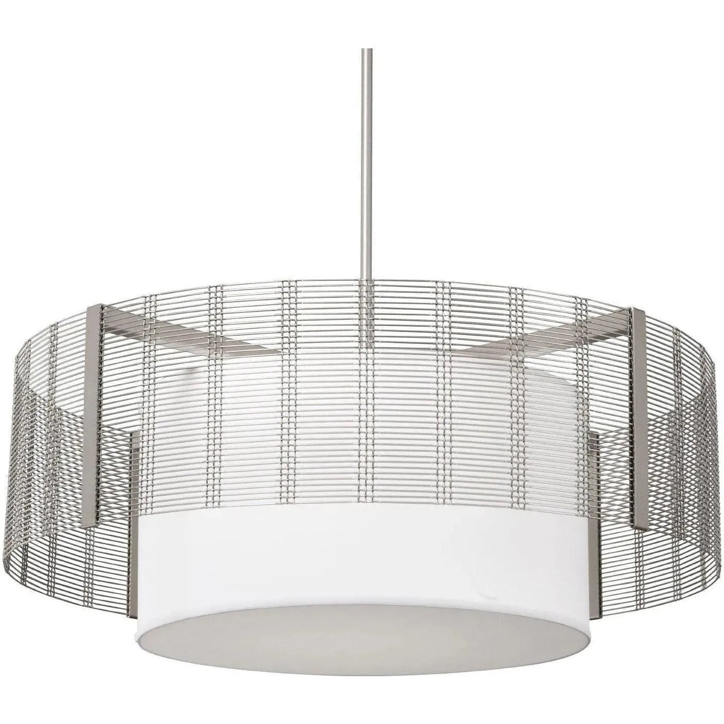 Hammerton Studio - Downtown Mesh Drum with Linen Shade, 38-Inch - CHB0020-38-BS-SH-001-E2 | Montreal Lighting & Hardware
