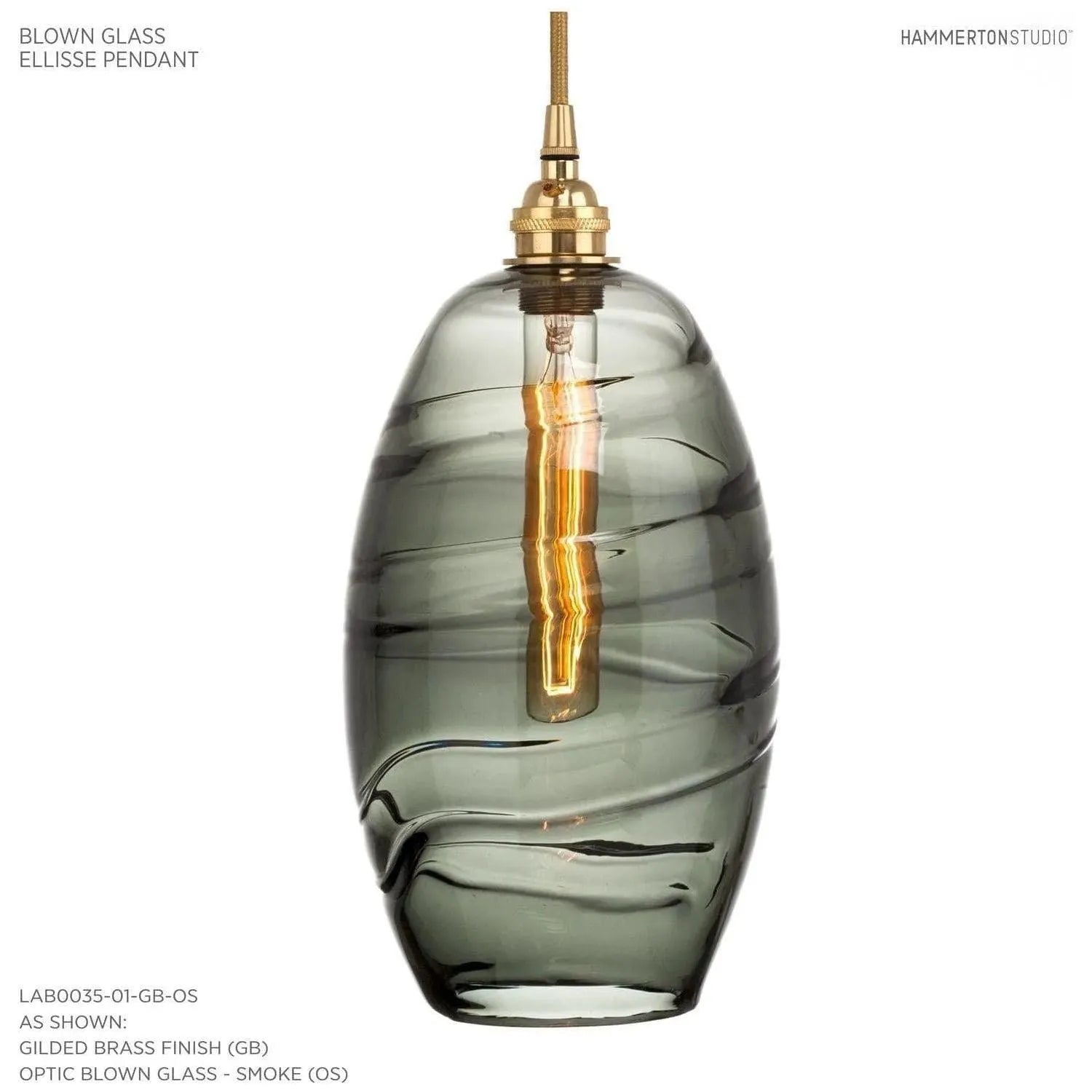 Hammerton Studio - Ellisse Pendant - LAB0035-01-GB-OS-C01-E2 | Montreal Lighting & Hardware