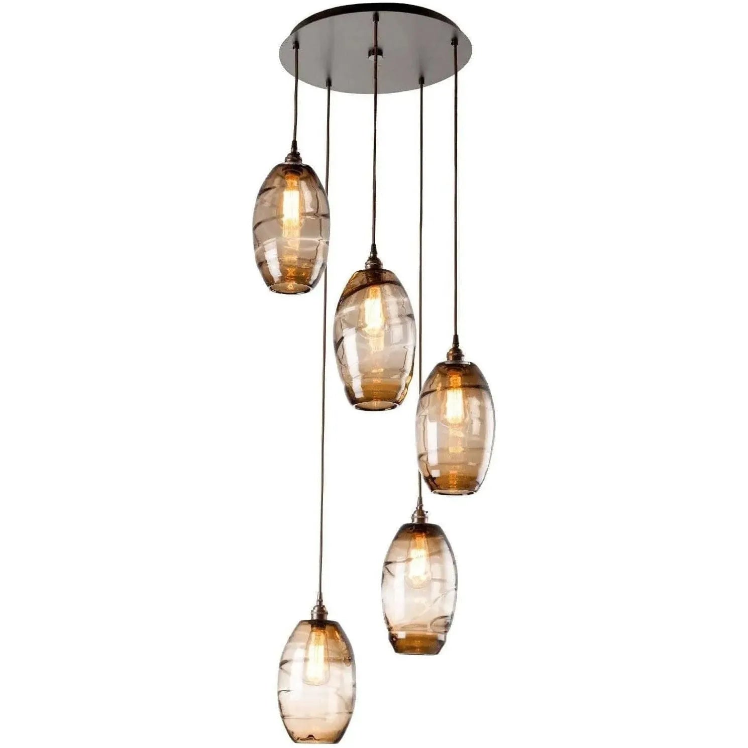 Hammerton Studio - Ellisse Round Multi-Port, 5-Light - CHB0035-05-BS-OA-C01-E2 | Montreal Lighting & Hardware