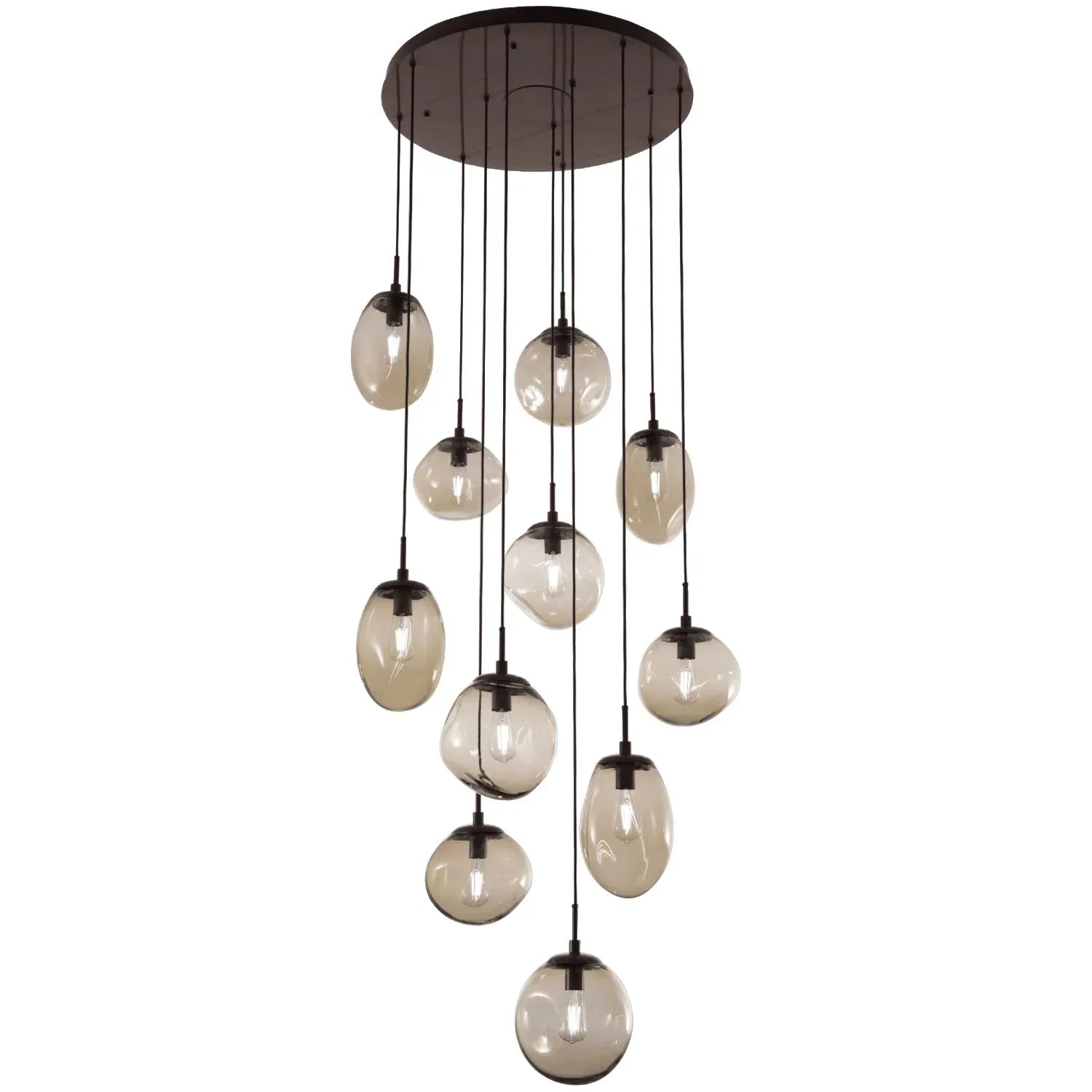 Hammerton Studio - Nebula Cosmos Round Multi-Port, 11-Light - CHB0065-11-FB-B-C01-E2 | Montreal Lighting & Hardware