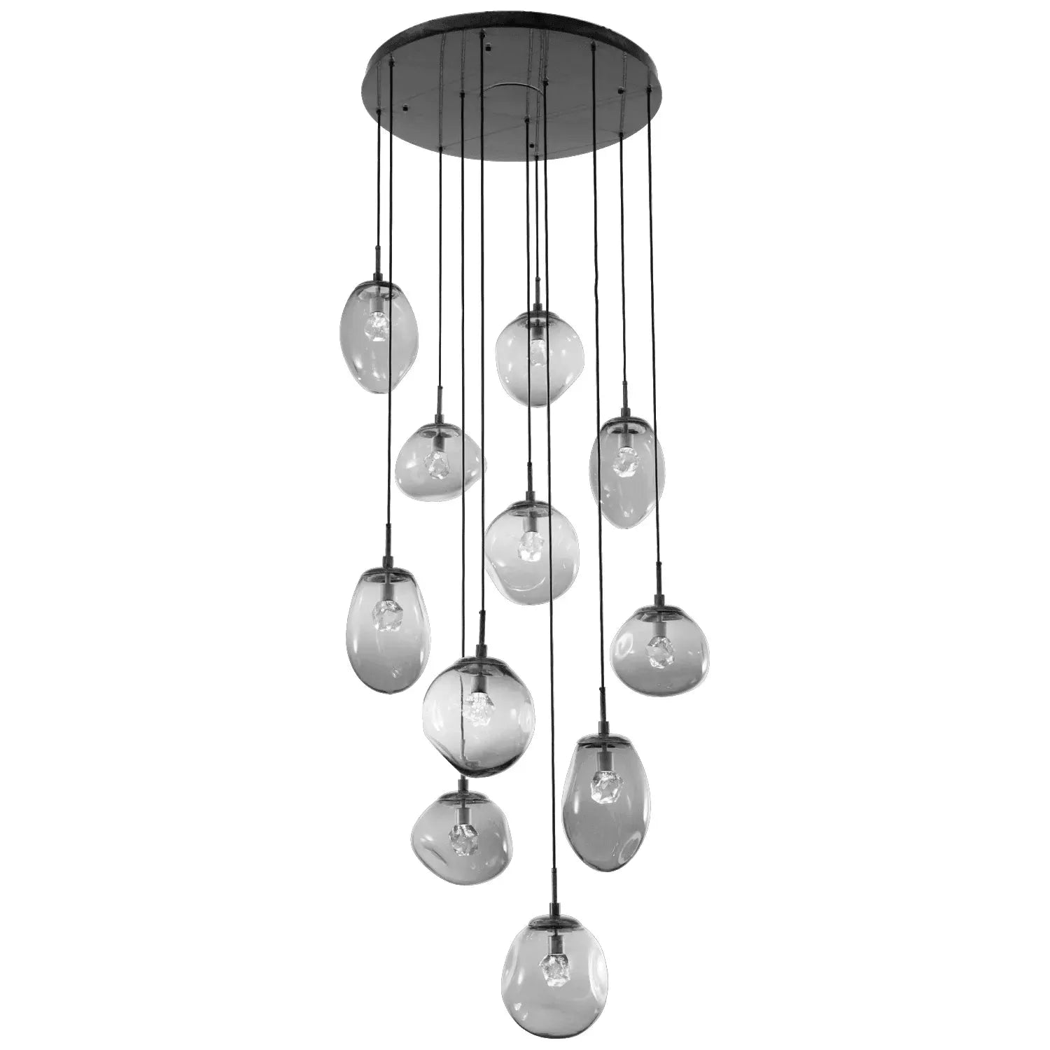 Hammerton Studio - Nebula Cosmos Round Multi-Port, 11-Light - CHB0069-11-MB-ZS-C01-L1 | Montreal Lighting & Hardware