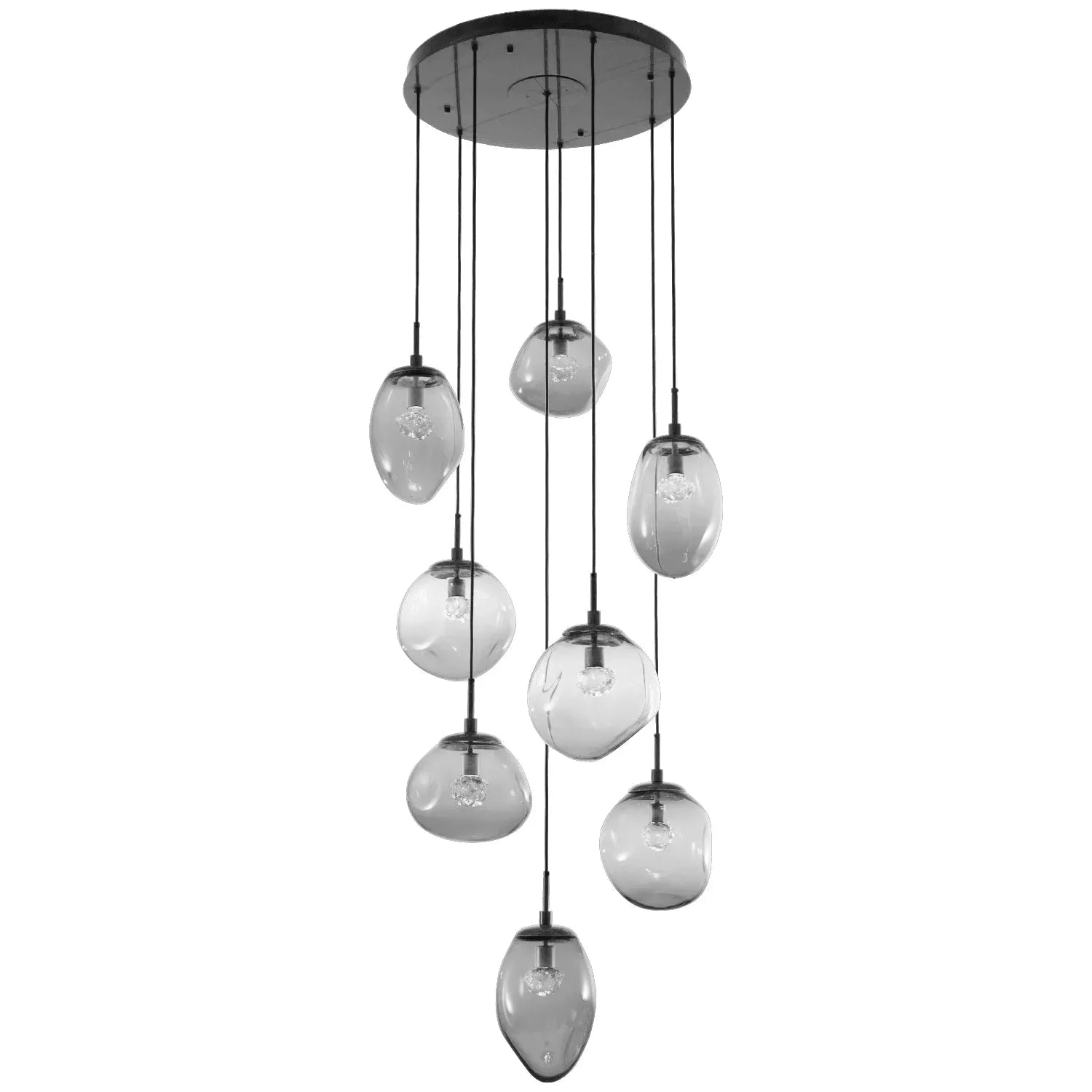 Hammerton Studio - Nebula Cosmos Round Multi-Port, 8-Light - CHB0069-08-MB-FS-C01-L1 | Montreal Lighting & Hardware