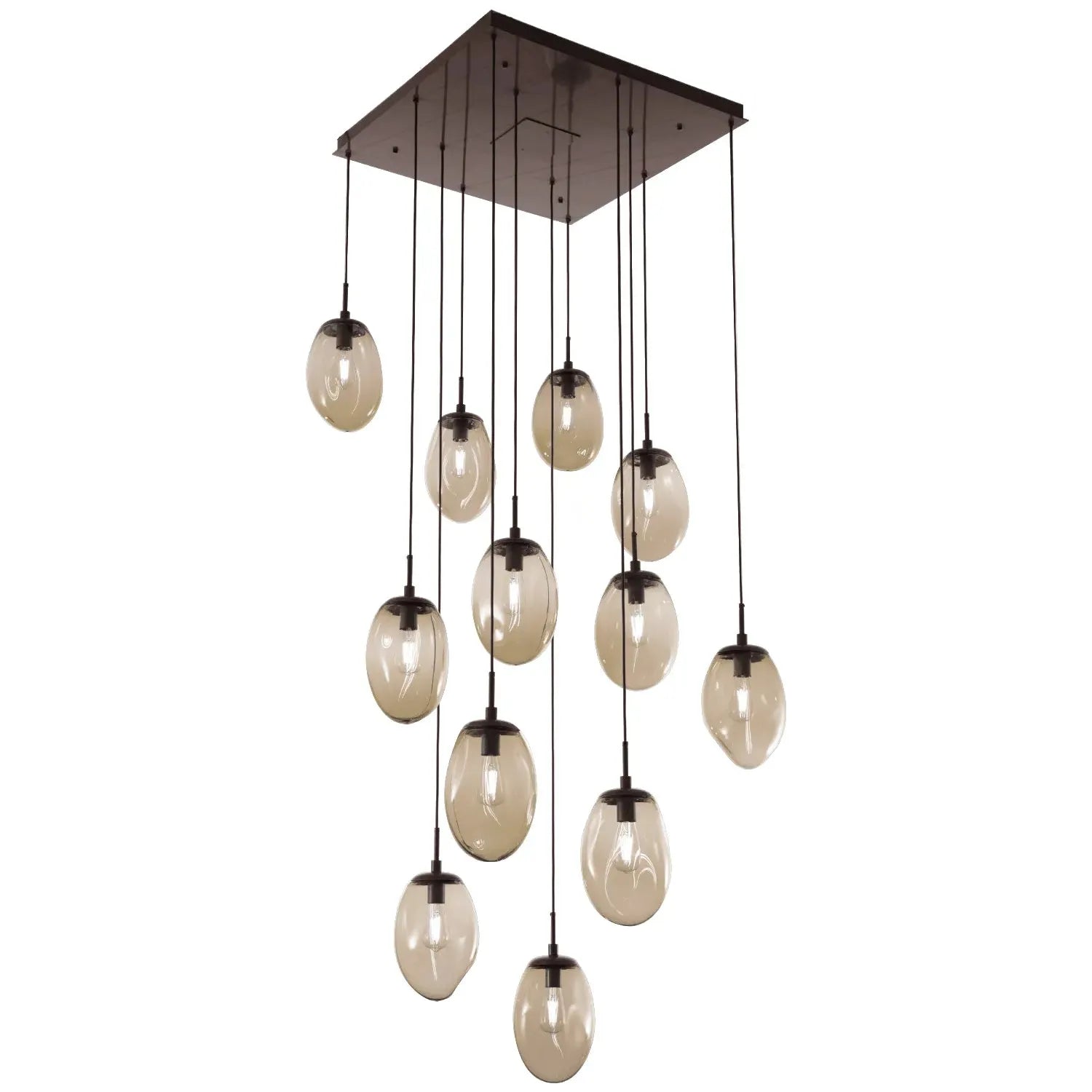 Hammerton Studio - Nebula Meteo Square Multi-Port, 12-Light - CHB0063-12-BS-A-C01-E2 | Montreal Lighting & Hardware