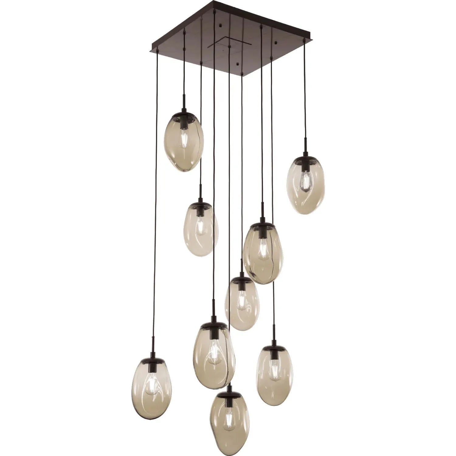Hammerton Studio - Nebula Meteo Square Multi-Port, 9-Light - CHB0063-09-BS-A-C01-E2 | Montreal Lighting & Hardware