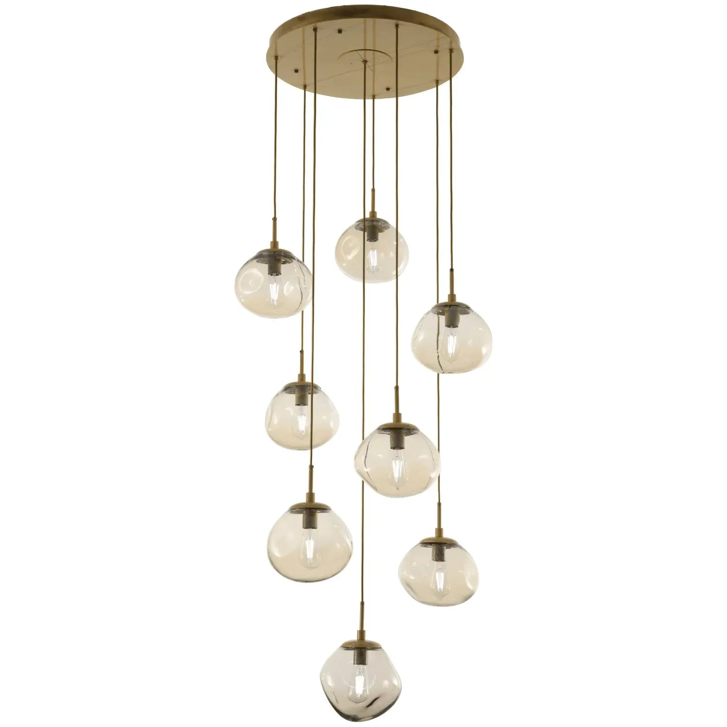 Hammerton Studio - Nebula Nova Round Multi-Port, 8-Light - CHB0064-08-BS-A-C01-E2 | Montreal Lighting & Hardware