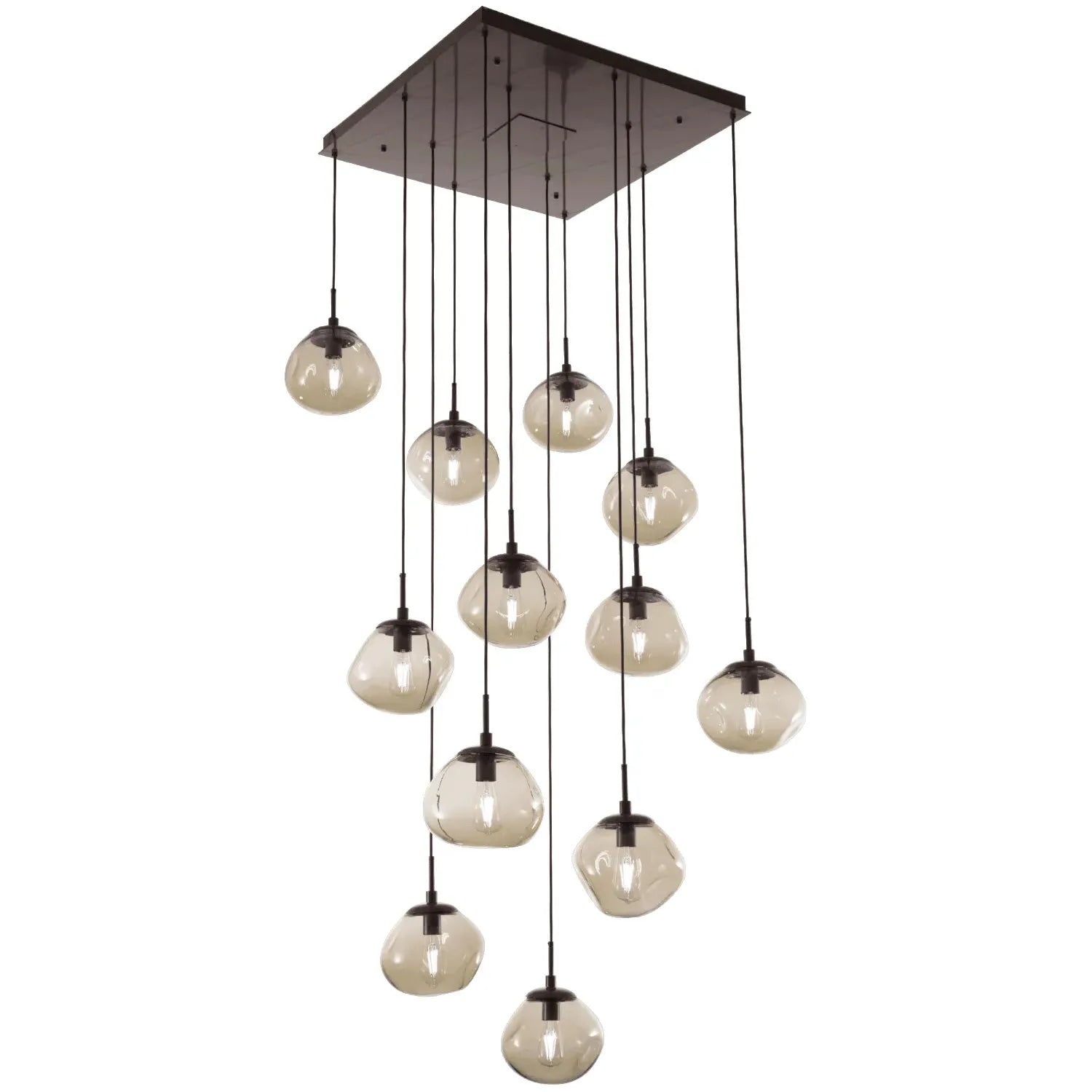 Hammerton Studio - Nebula Nova Square Multi-Port, 12-Light - CHB0064-12-FB-B-C01-E2 | Montreal Lighting & Hardware