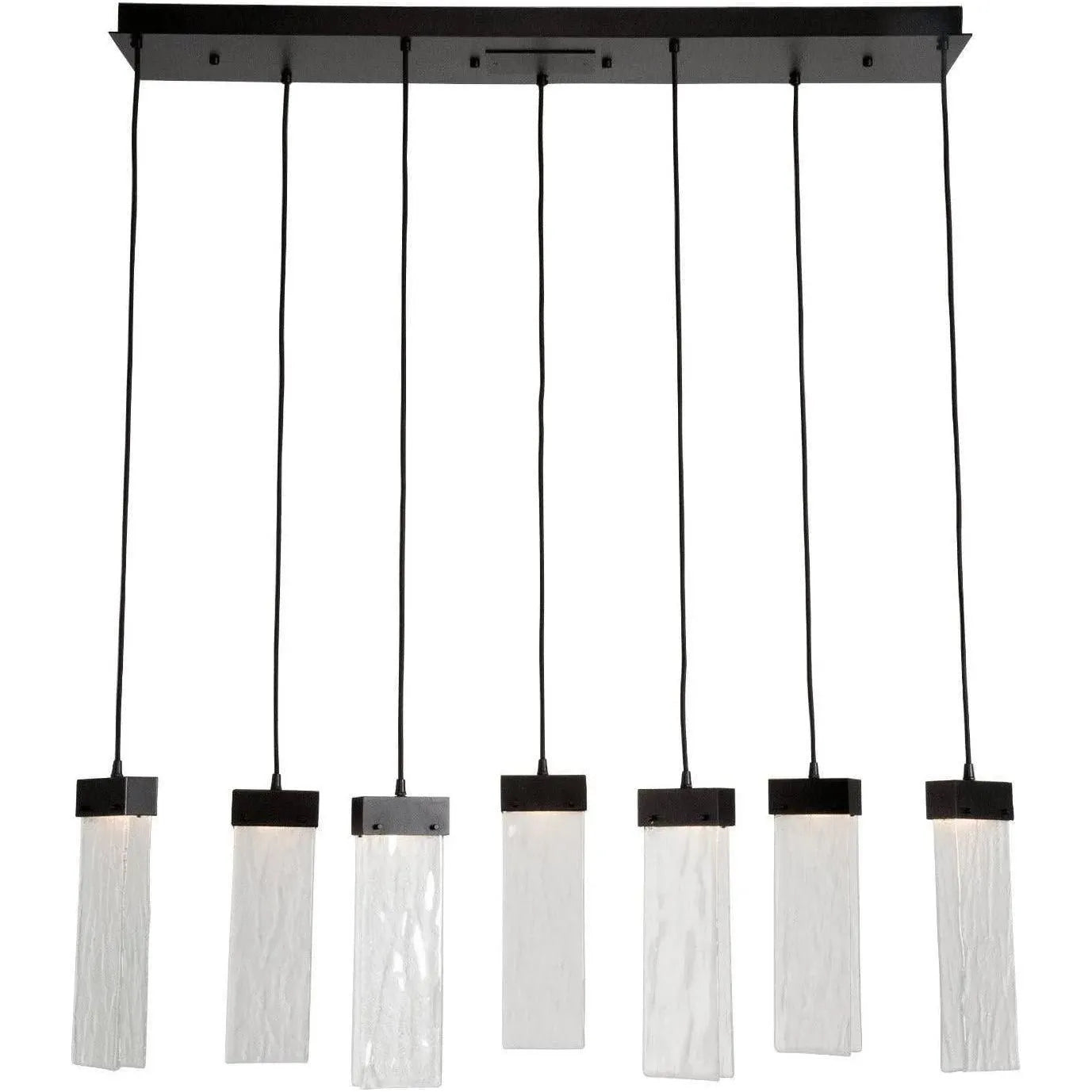 Hammerton Studio - Parallel Glass Linear Multi-Port, 7-Light - PLB0042-07-MB-CG-C01-L1 | Montreal Lighting & Hardware
