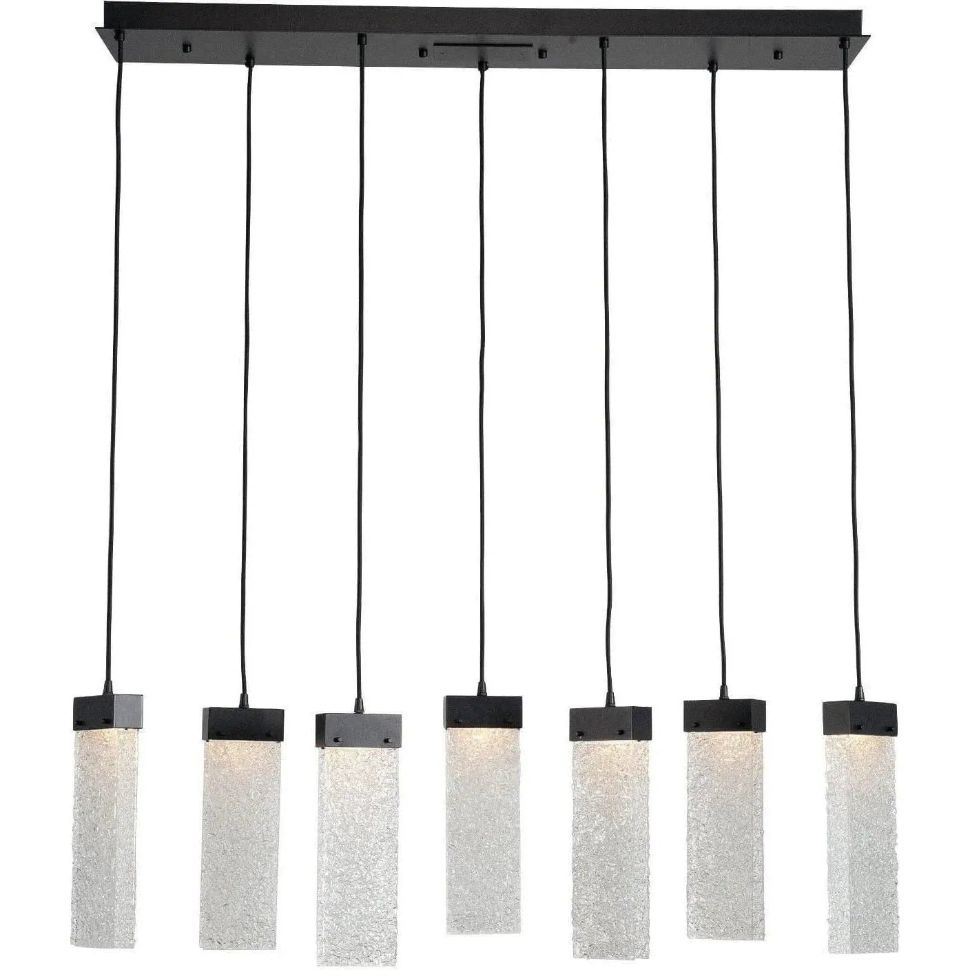 Hammerton Studio - Parallel Glass Linear Multi-Port, 7-Light - PLB0042-07-MB-CR-C01-L1 | Montreal Lighting & Hardware