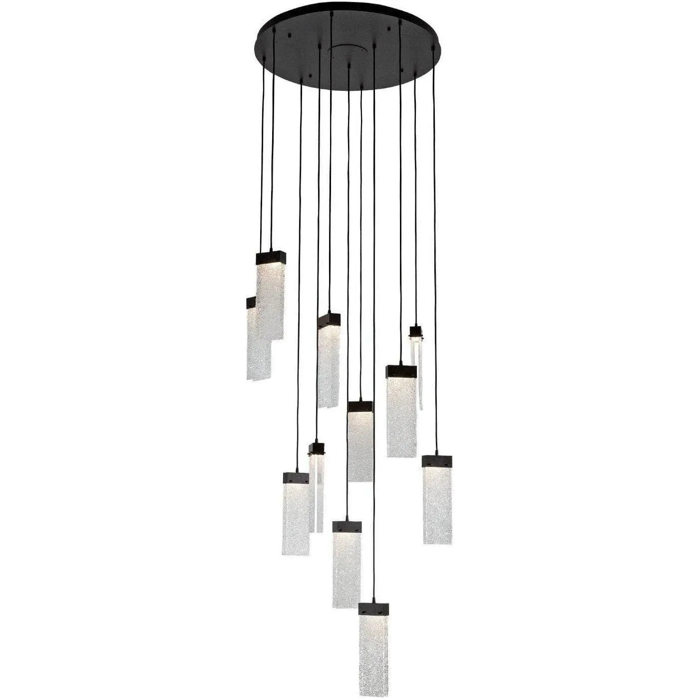 Hammerton Studio - Parallel Glass Round Multi-Port, 11-Light - CHB0042-11-MB-CR-C01-L1 | Montreal Lighting & Hardware