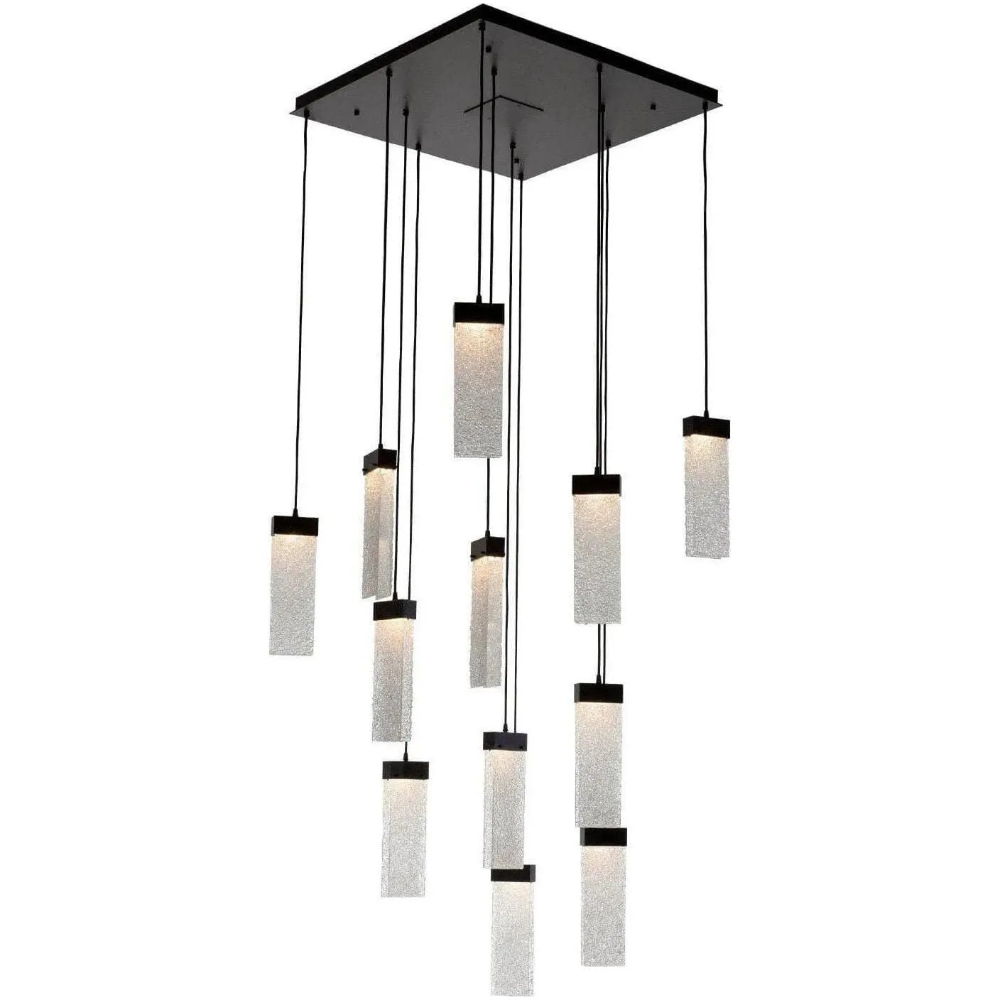 Hammerton Studio - Parallel Glass Square Multi-Port, 12-Light - CHB0042-12-MB-CR-C01-L1 | Montreal Lighting & Hardware