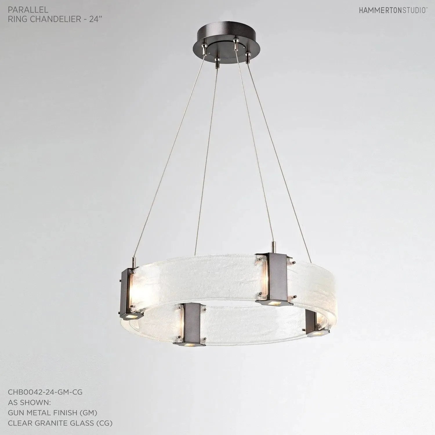 Hammerton Studio - Parallel Ring Chandelier, 24-Inch - CHB0042-24-GM-CG-CA1-L1 | Montreal Lighting & Hardware