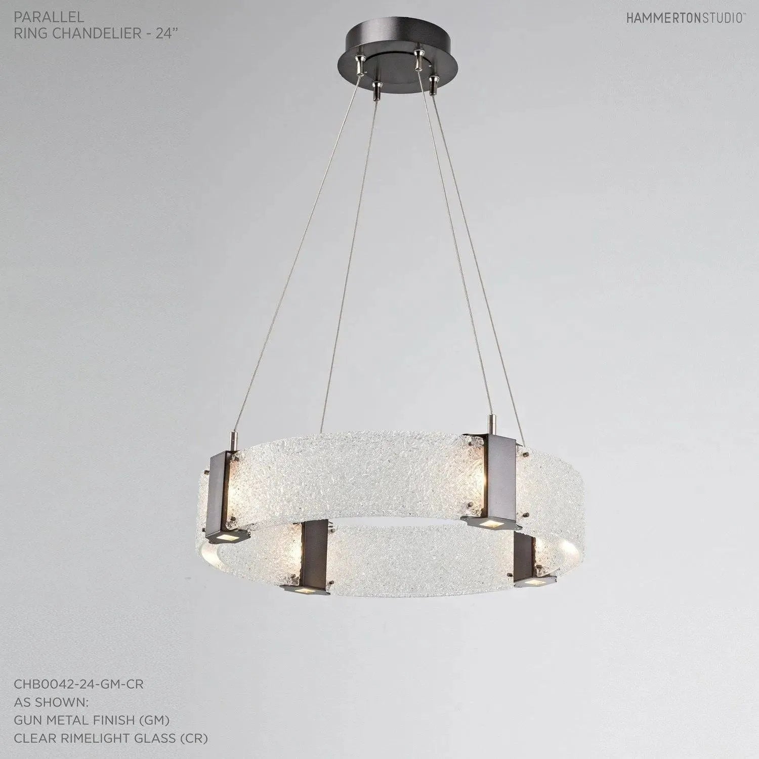 Hammerton Studio - Parallel Ring Chandelier, 24-Inch - CHB0042-24-GM-CR-CA1-L1 | Montreal Lighting & Hardware