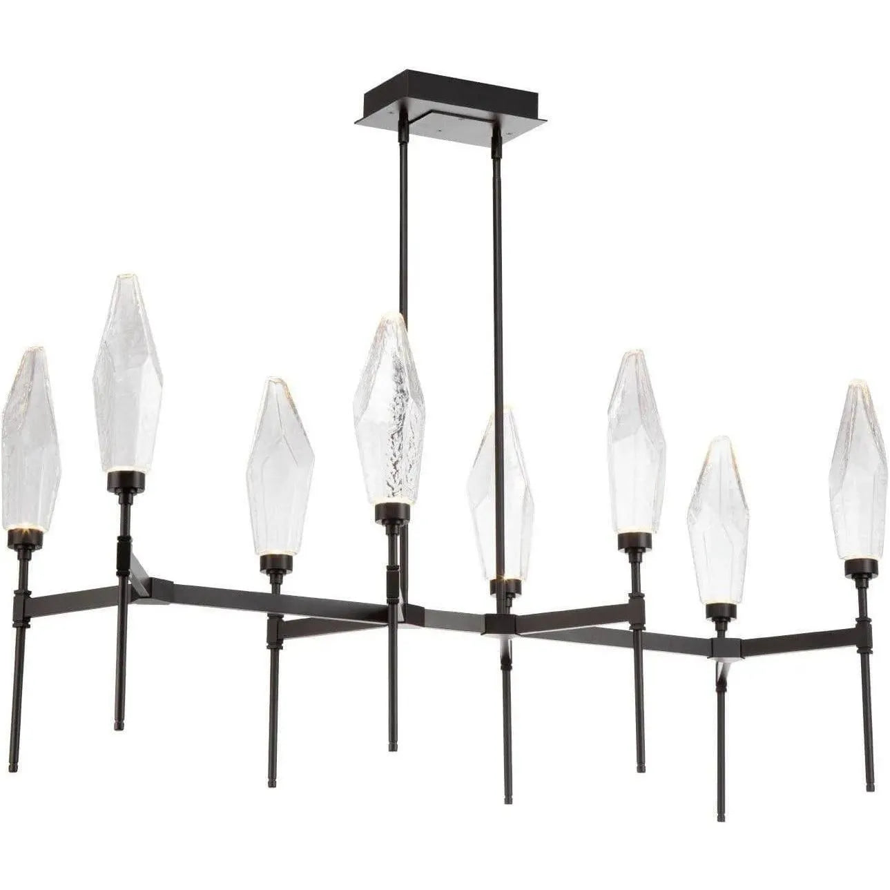 Hammerton Studio - Rock Crystal Linear Belvedere Suspension, 8-Light - PLB0050-48-MB-CC-001-L1 | Montreal Lighting & Hardware