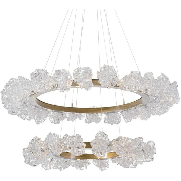 Two Tier Blossom Ring Chandelier, 50-Inch