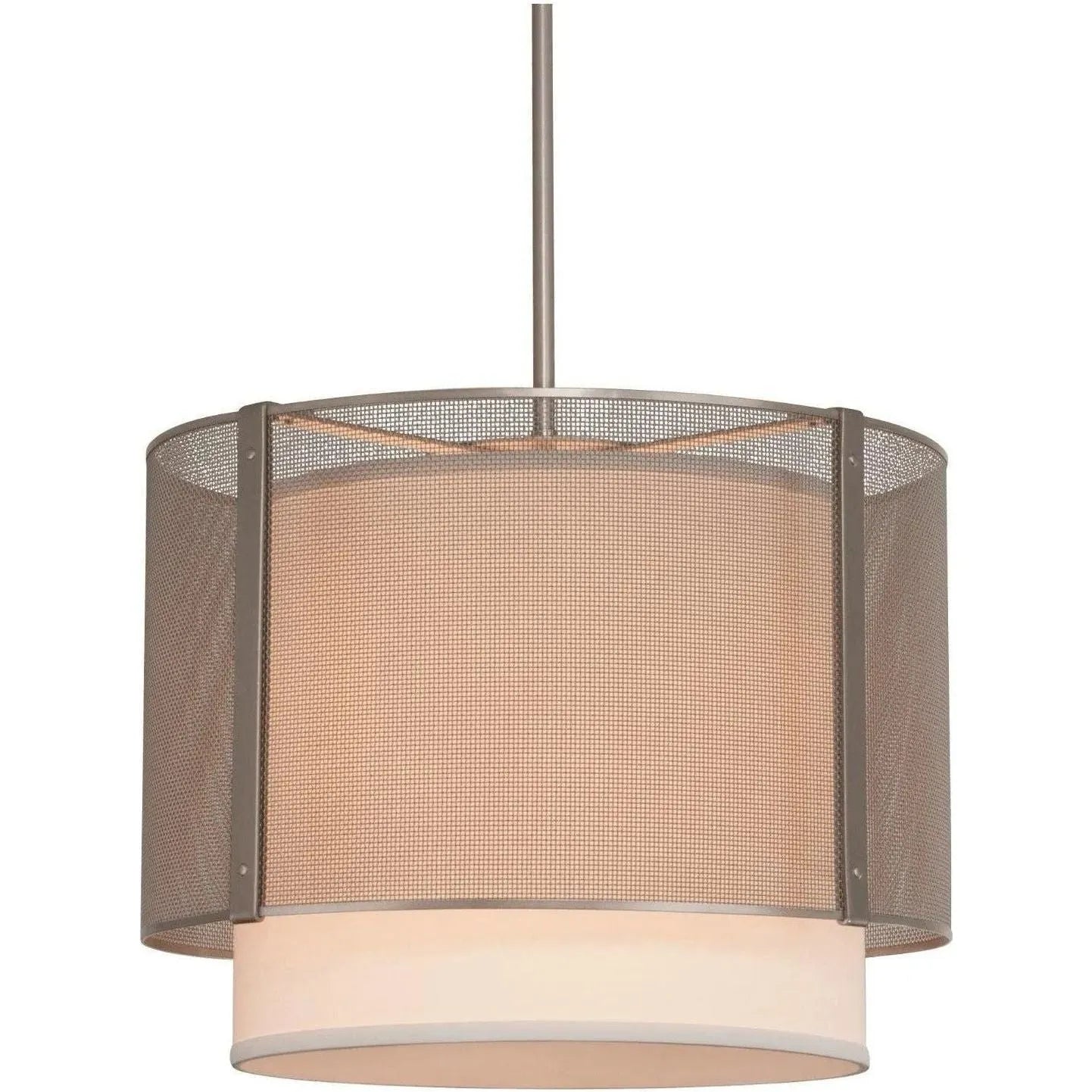 Hammerton Studio - Uptown Mesh Drum with Linen Shade, 18-Inch - CHB0019-18-BS-SH-001-E2 | Montreal Lighting & Hardware