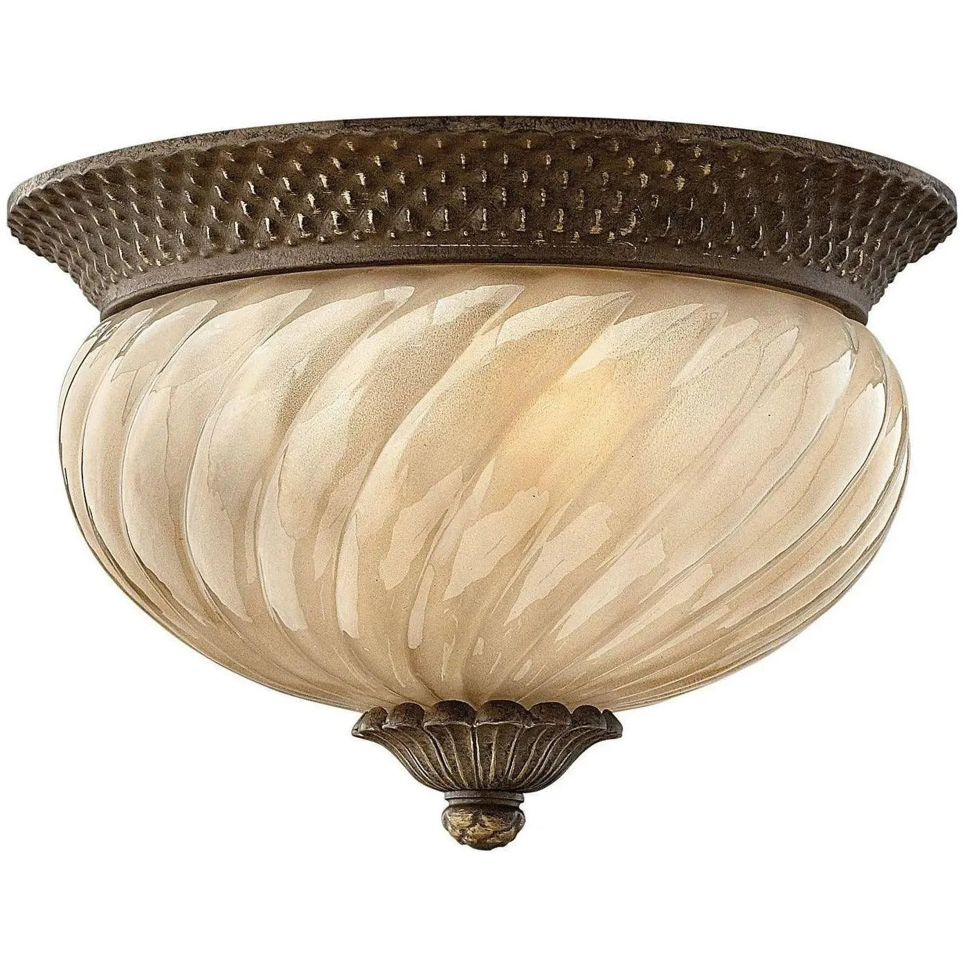 Hinkley Lighting - Plantation 12-Inch Outdoor Flush Mount - 2128PZ | Montreal Lighting & Hardware