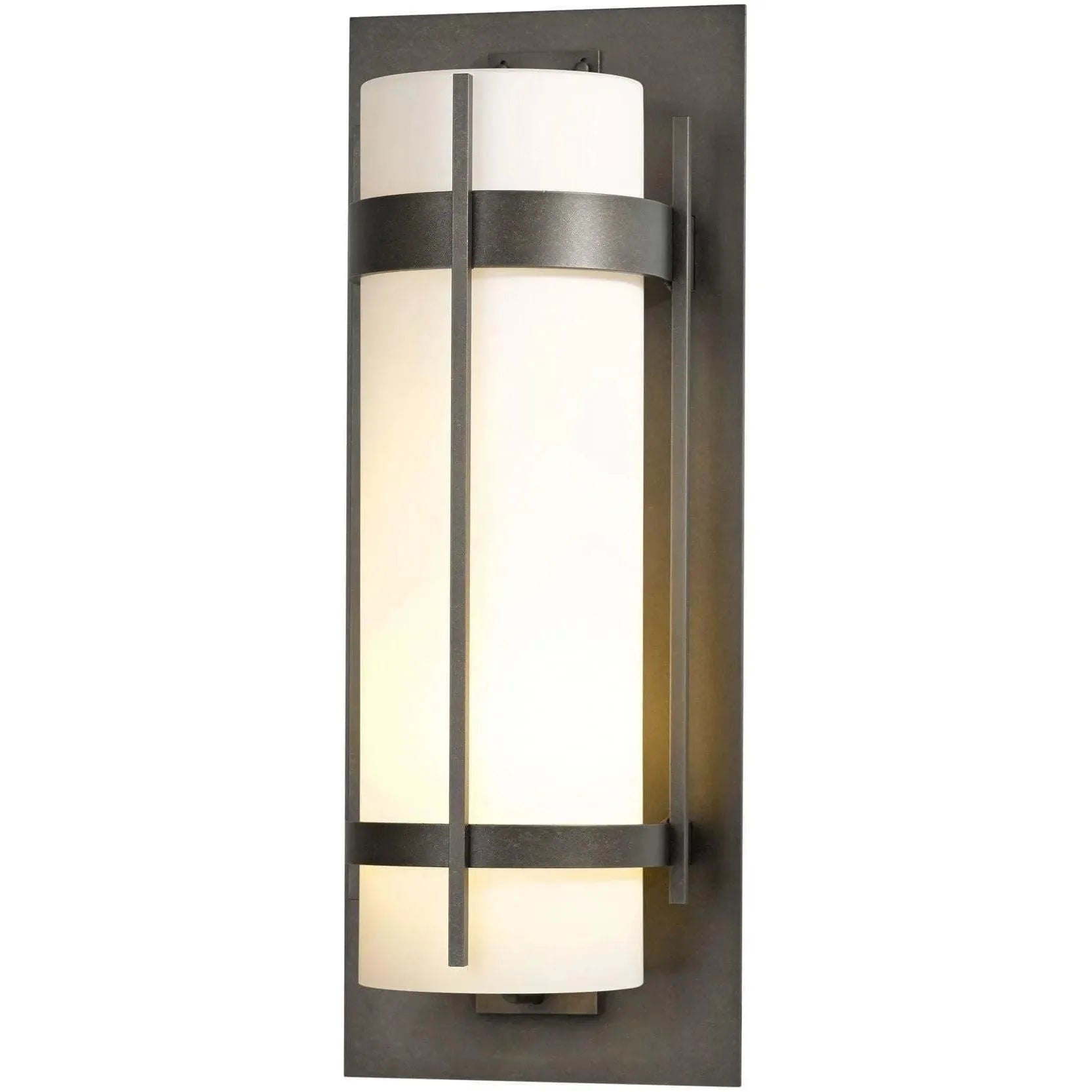 Hubbardton Forge - Banded 25-Inch One Light Outdoor Wall Sconce - 305895-SKT-77-GG0240 | Montreal Lighting & Hardware