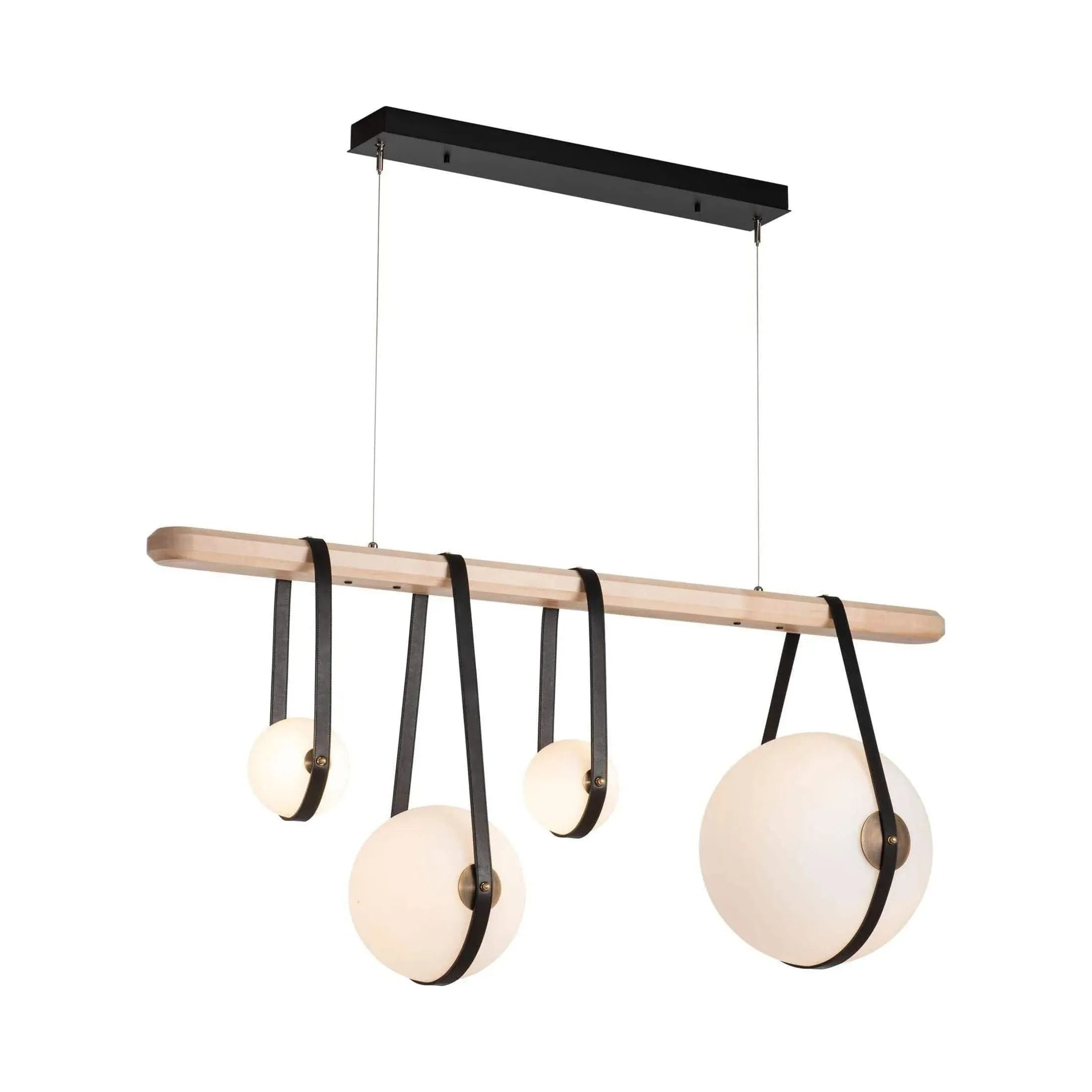 Hubbardton Forge - Derby Linear 4-Light LED Pendant - 131043-LED-STND-10-27-LK-WD-GG0702 | Montreal Lighting & Hardware
