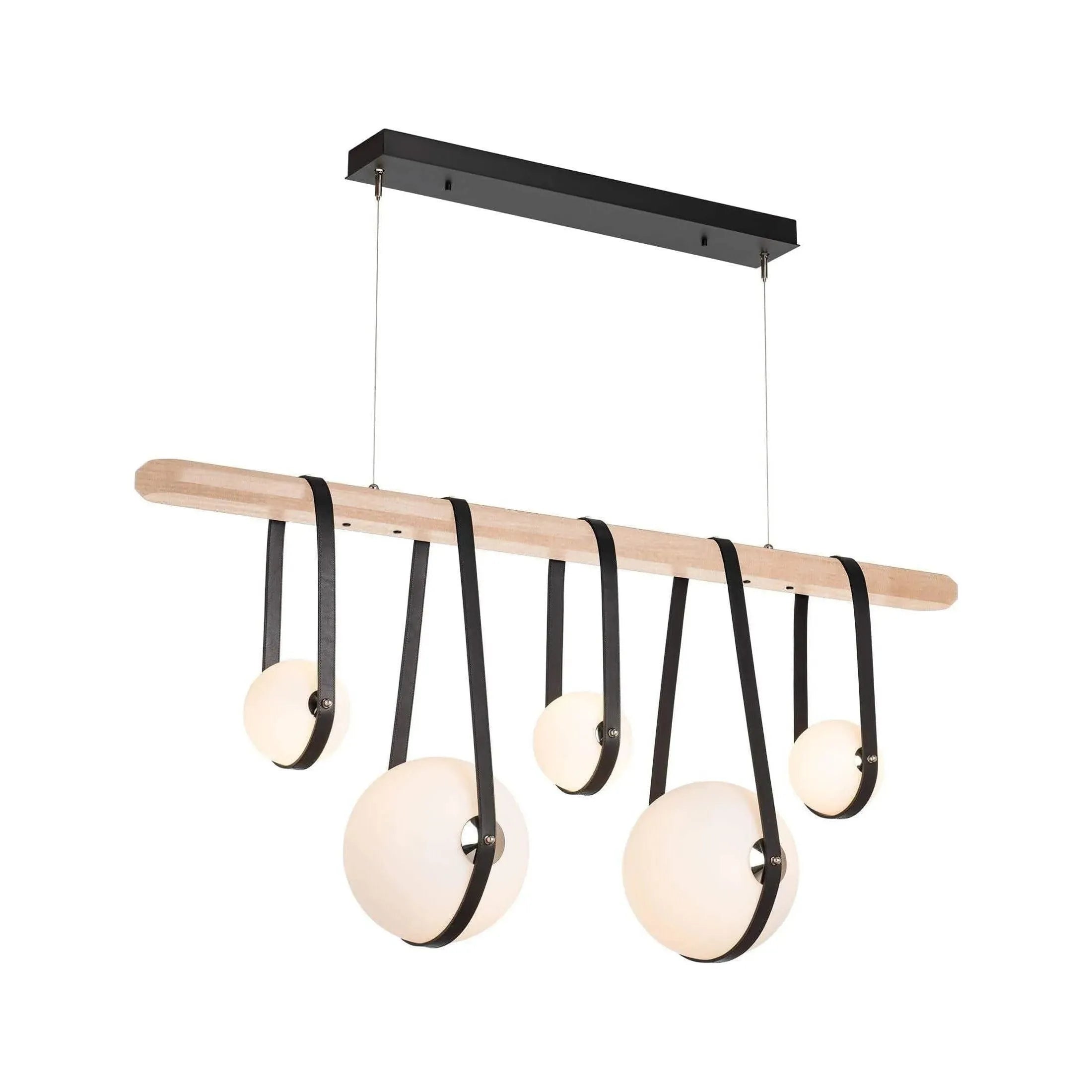 Hubbardton Forge - Derby Linear 5-Light LED Pendant - 131046-LED-STND-10-27-LK-WD-GG0701 | Montreal Lighting & Hardware