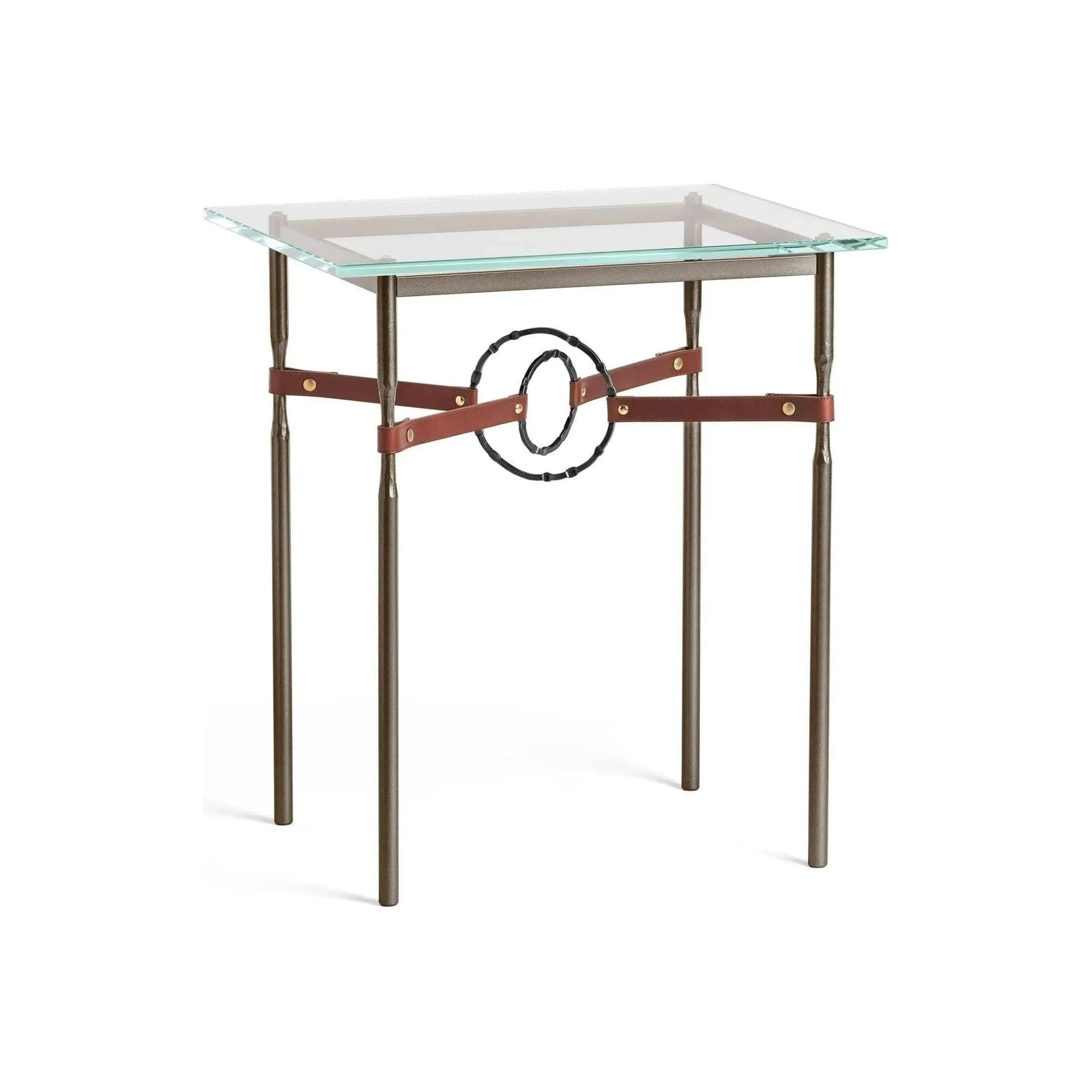 Hubbardton Forge - Equus Brown Leather Side Table - 750116-05-10-LB-VA0717 | Montreal Lighting & Hardware